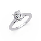 IGI Certified - 1 Ct.Lab Grown Diamond (VS/E-F) Oval Solitaire Ring - 925 Sterling Silver