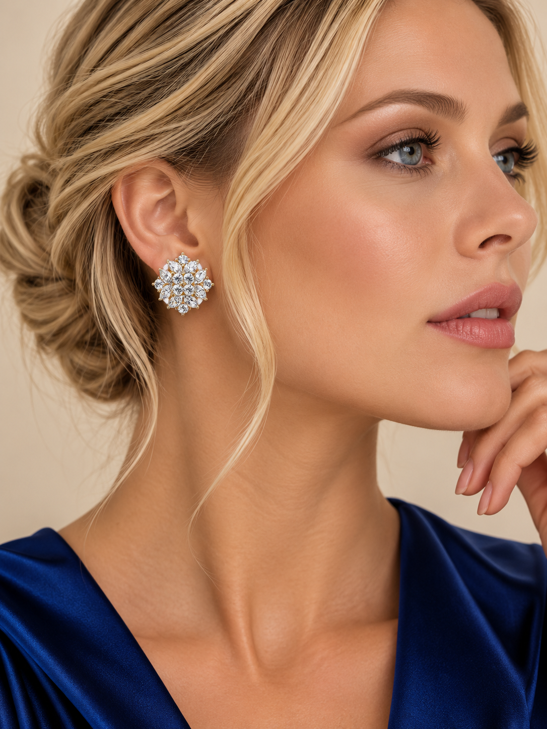 2.5 Carat Lab Grown Diamond Snowflake Earrings, IGI Certified