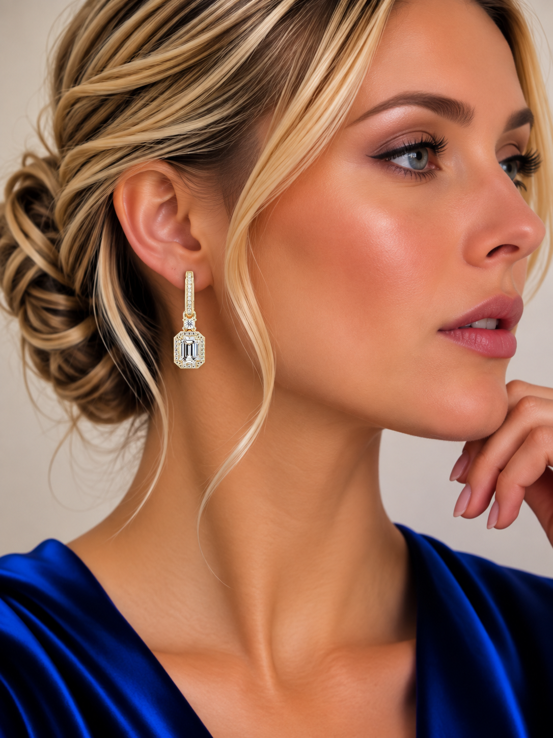 2.50 Carat Lab Grown Diamond Emerald-Cut Drop Earrings, IGI Certified
