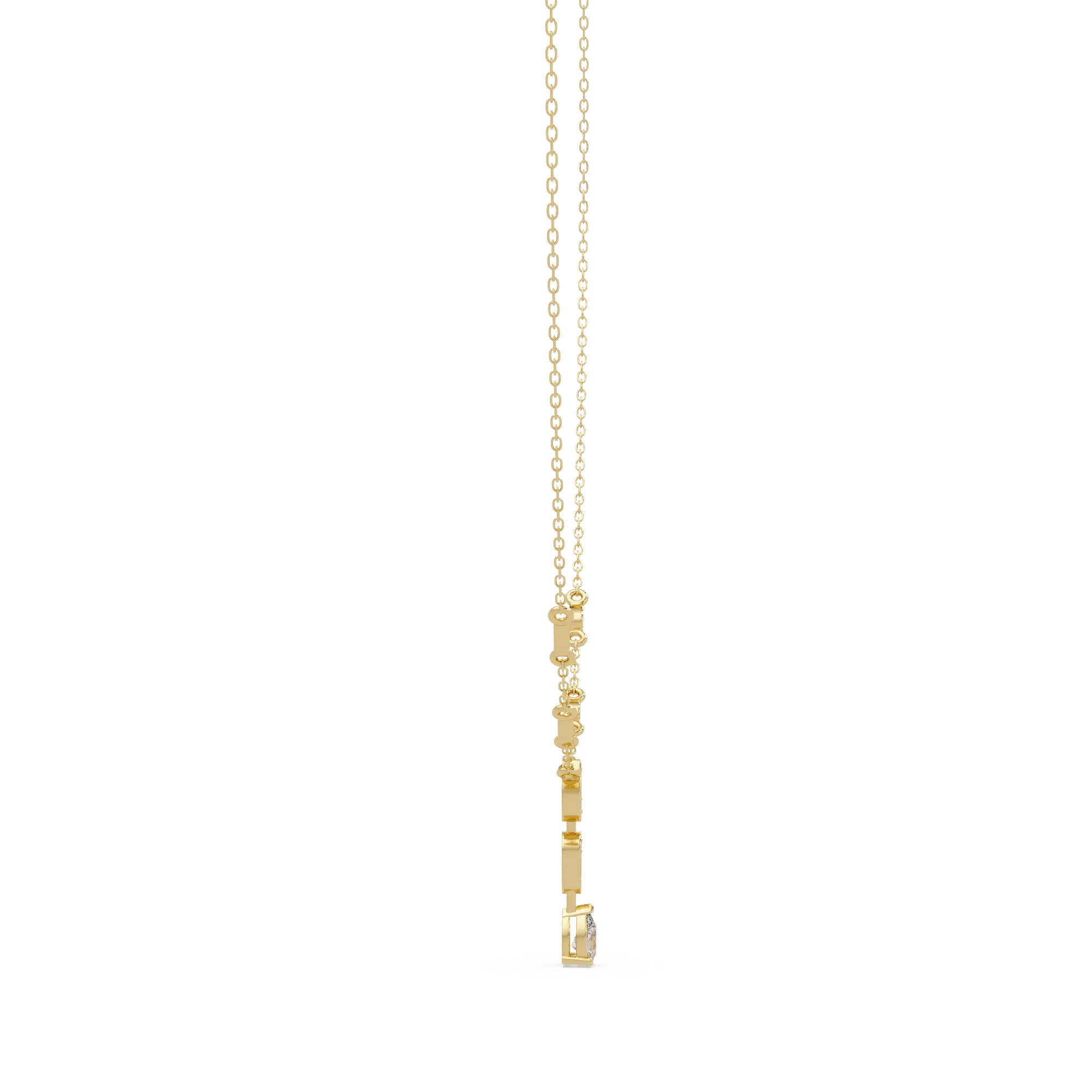 Elegant Pear-Shaped Diamond Station Necklace