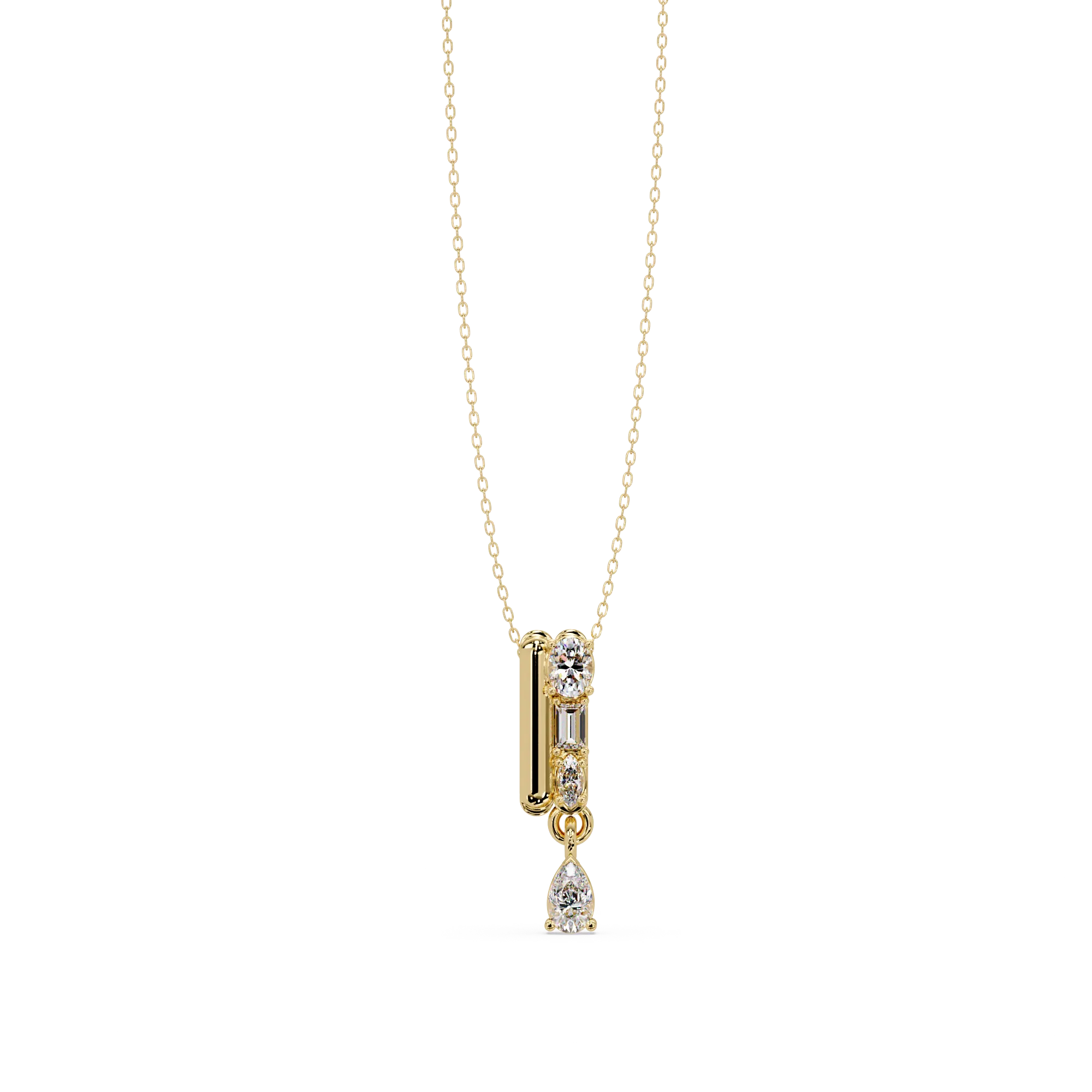 Four-Stone Vertical Diamond Drop Pendant