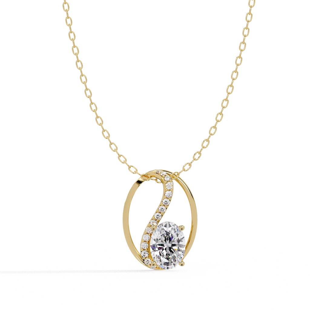 IGI Certified - 1.33 Ct. Lab Grown Diamond (VS/E-F) Eternal Radiance Twisted Oval Diamond Pendant