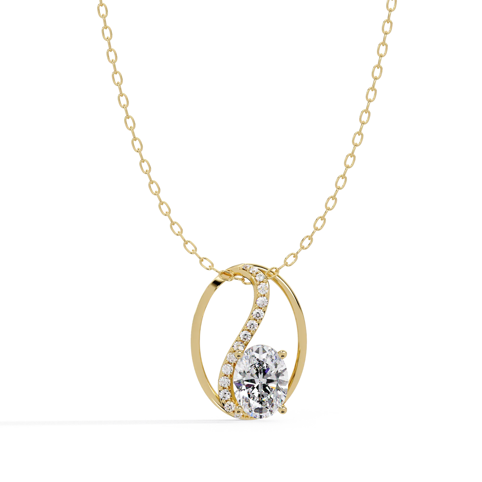 IGI Certified - 1.33 Ct. Lab Grown Diamond (VS/E-F) Eternal Radiance Twisted Oval Diamond Pendant