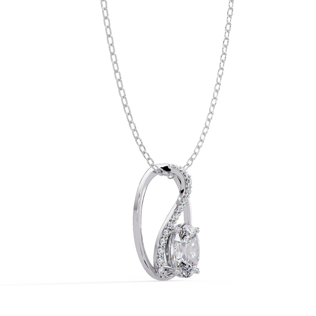 IGI Certified - 1.33 Ct. Lab Grown Diamond (VS/E-F) Eternal Radiance Twisted Oval Diamond Pendant