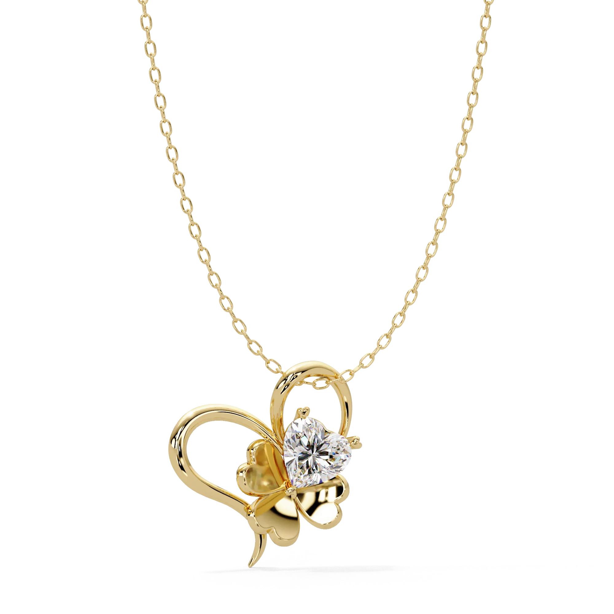 IGI Certified - 1.09 Ct. Lab Grown Diamond (VS/E-F) Enchanted Clover Heart Diamond Love Pendant