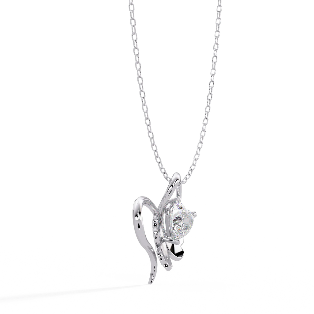 IGI Certified - 1.09 Ct. Lab Grown Diamond (VS/E-F) Enchanted Clover Heart Diamond Love Pendant