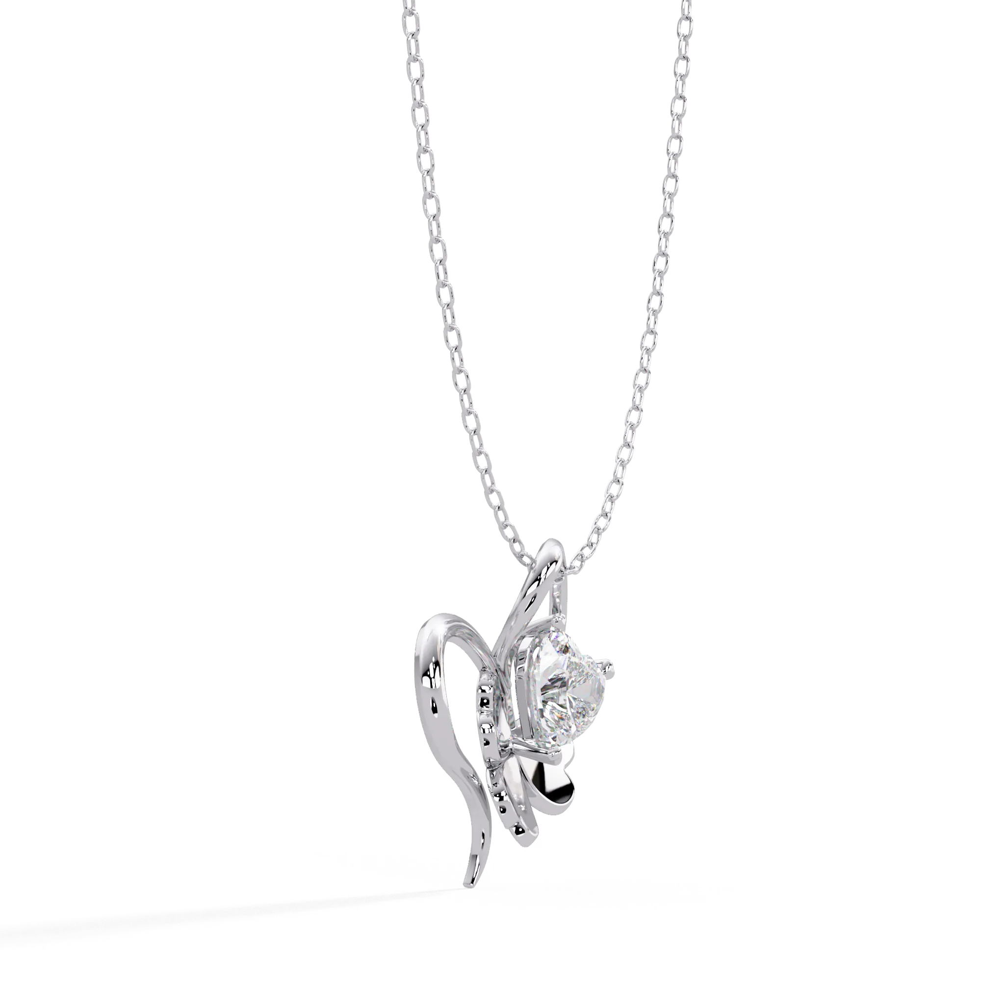 IGI Certified - 1.09 Ct. Lab Grown Diamond (VS/E-F) Enchanted Clover Heart Diamond Love Pendant