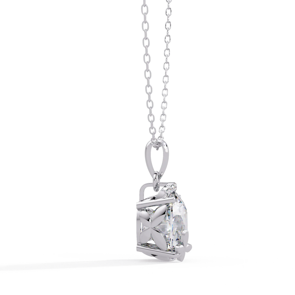 IGI Certified - 7.24 Ct. Lab Grown Diamond (VS/E-F) Royal Brilliance Cushion Cut Solitaire Pendant