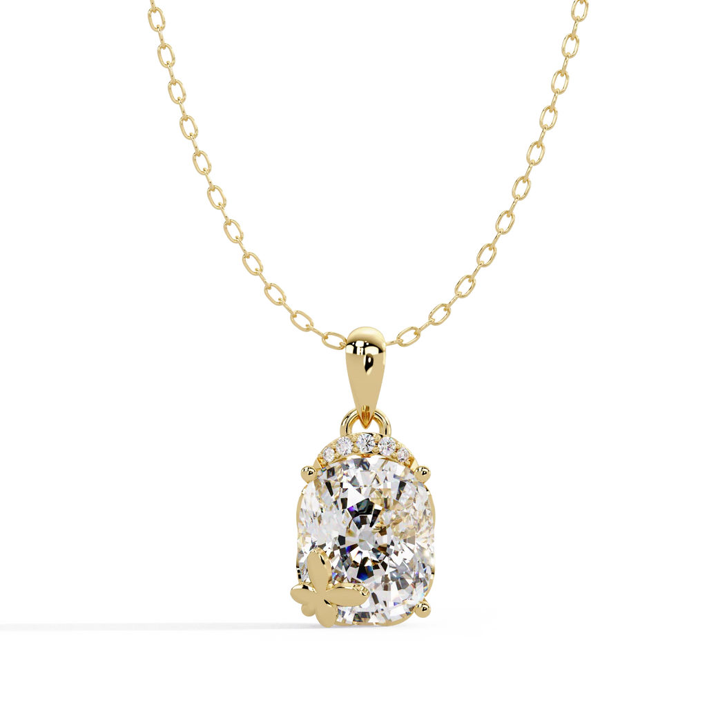 IGI Certified - 7.24 Ct. Lab Grown Diamond (VS/E-F) Royal Brilliance Cushion Cut Solitaire Pendant