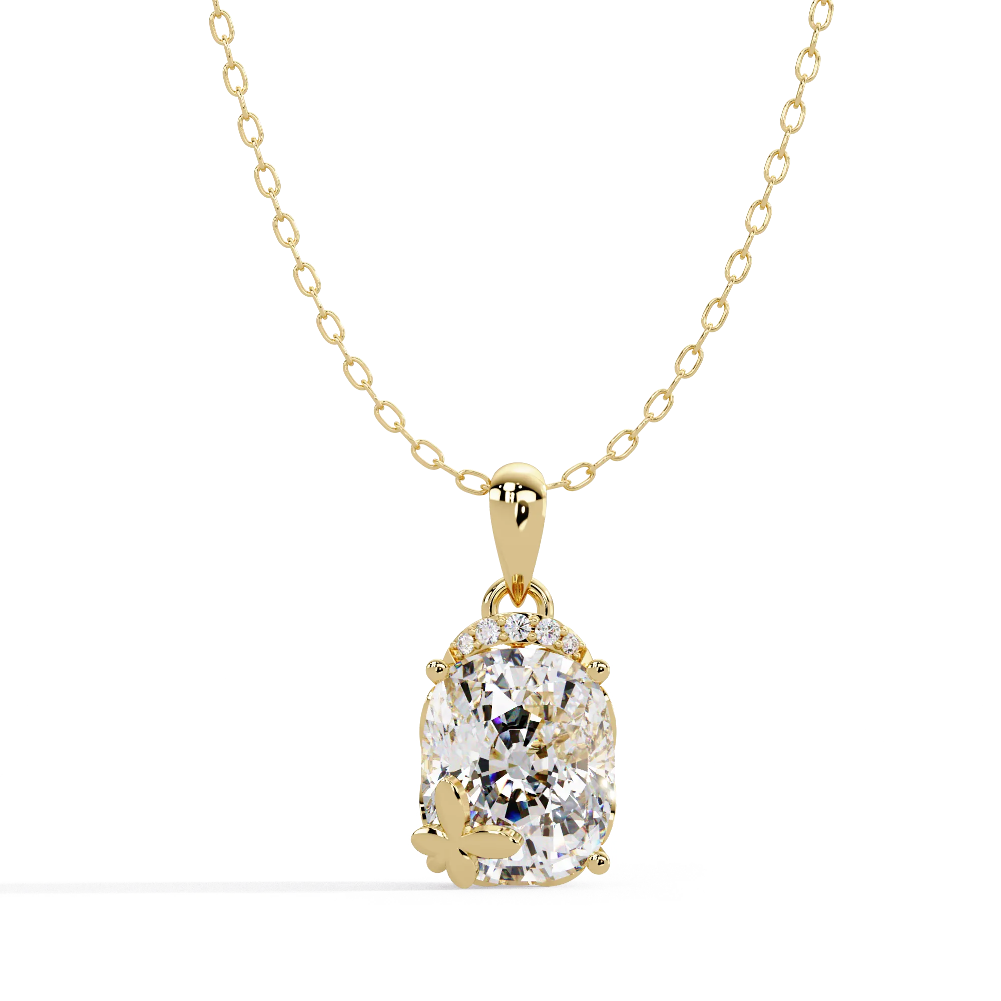 IGI Certified - 7.24 Ct. Lab Grown Diamond (VS/E-F) Royal Brilliance Cushion Cut Solitaire Pendant