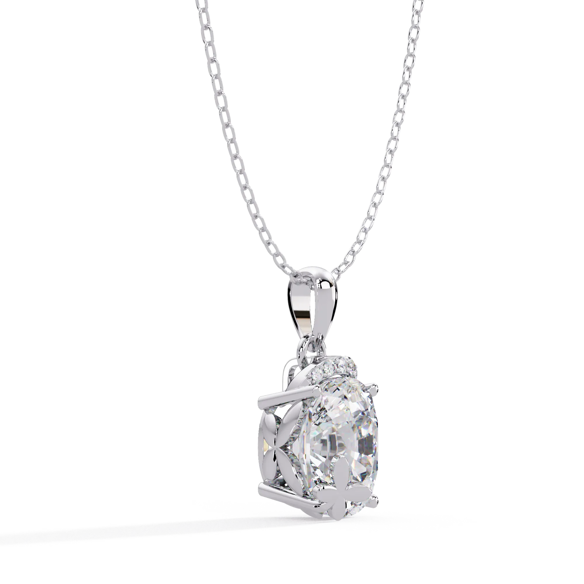 IGI Certified - 7.24 Ct. Lab Grown Diamond (VS/E-F) Royal Brilliance Cushion Cut Solitaire Pendant