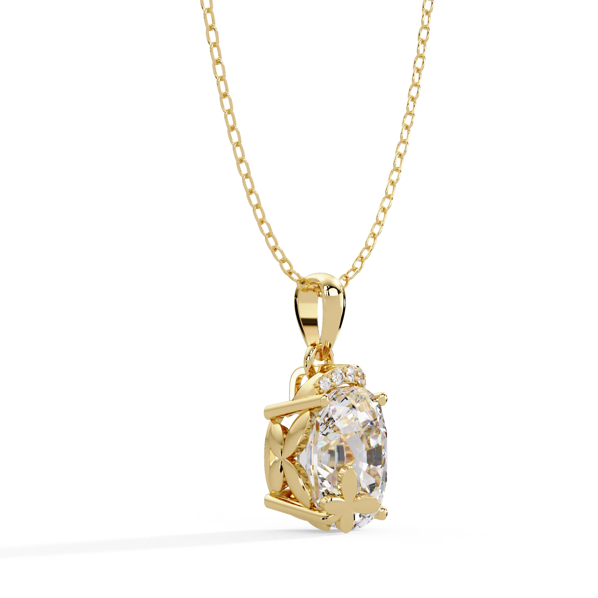 IGI Certified - 7.24 Ct. Lab Grown Diamond (VS/E-F) Royal Brilliance Cushion Cut Solitaire Pendant