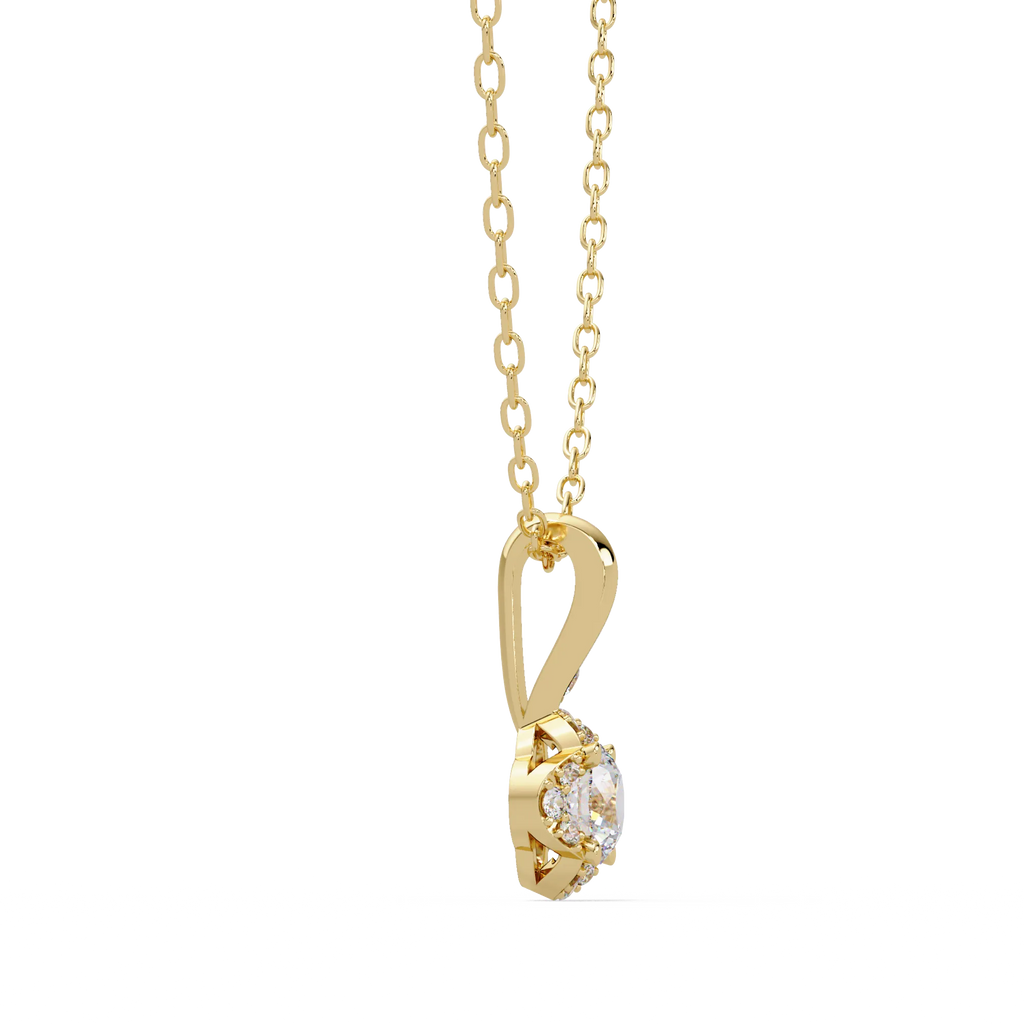 IGI Certified - 0.42 Ct. Lab Grown Diamond (VS/E-F) Celestial Halo Round Diamond Pendant