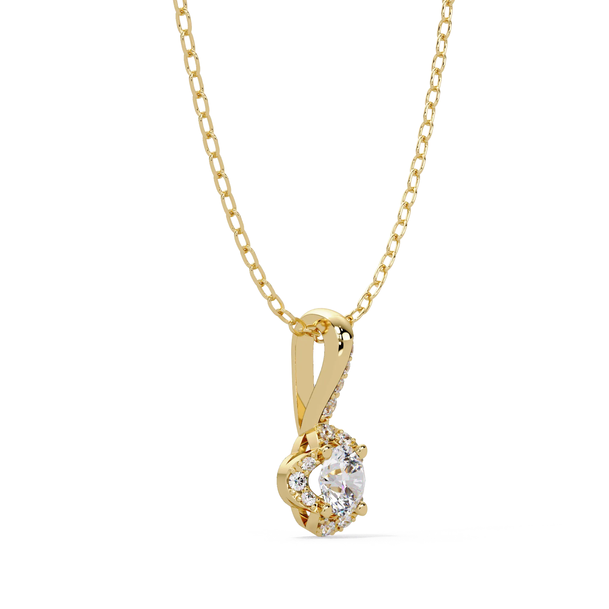 IGI Certified - 0.42 Ct. Lab Grown Diamond (VS/E-F) Celestial Halo Round Diamond Pendant