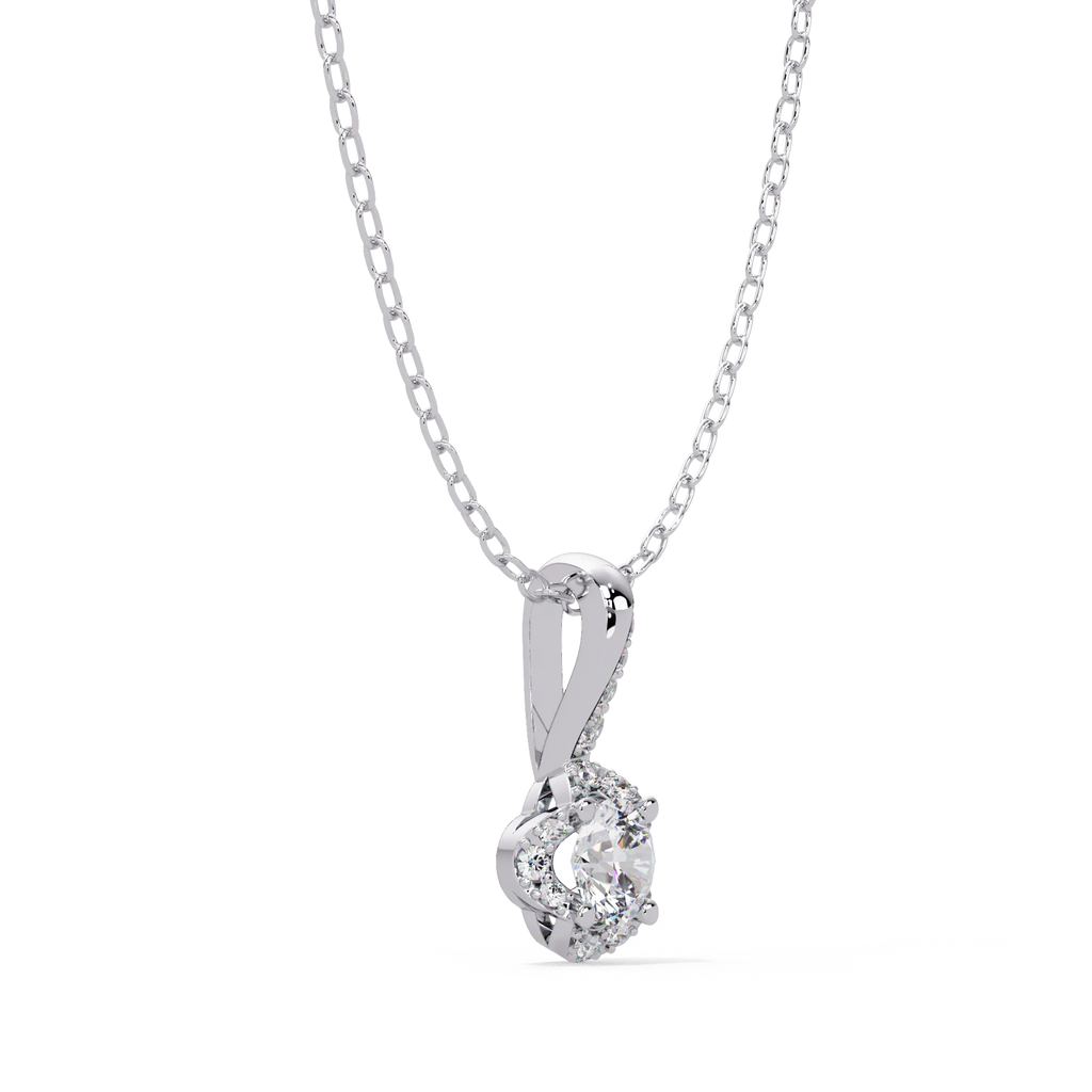 IGI Certified - 0.42 Ct. Lab Grown Diamond (VS/E-F) Celestial Halo Round Diamond Pendant