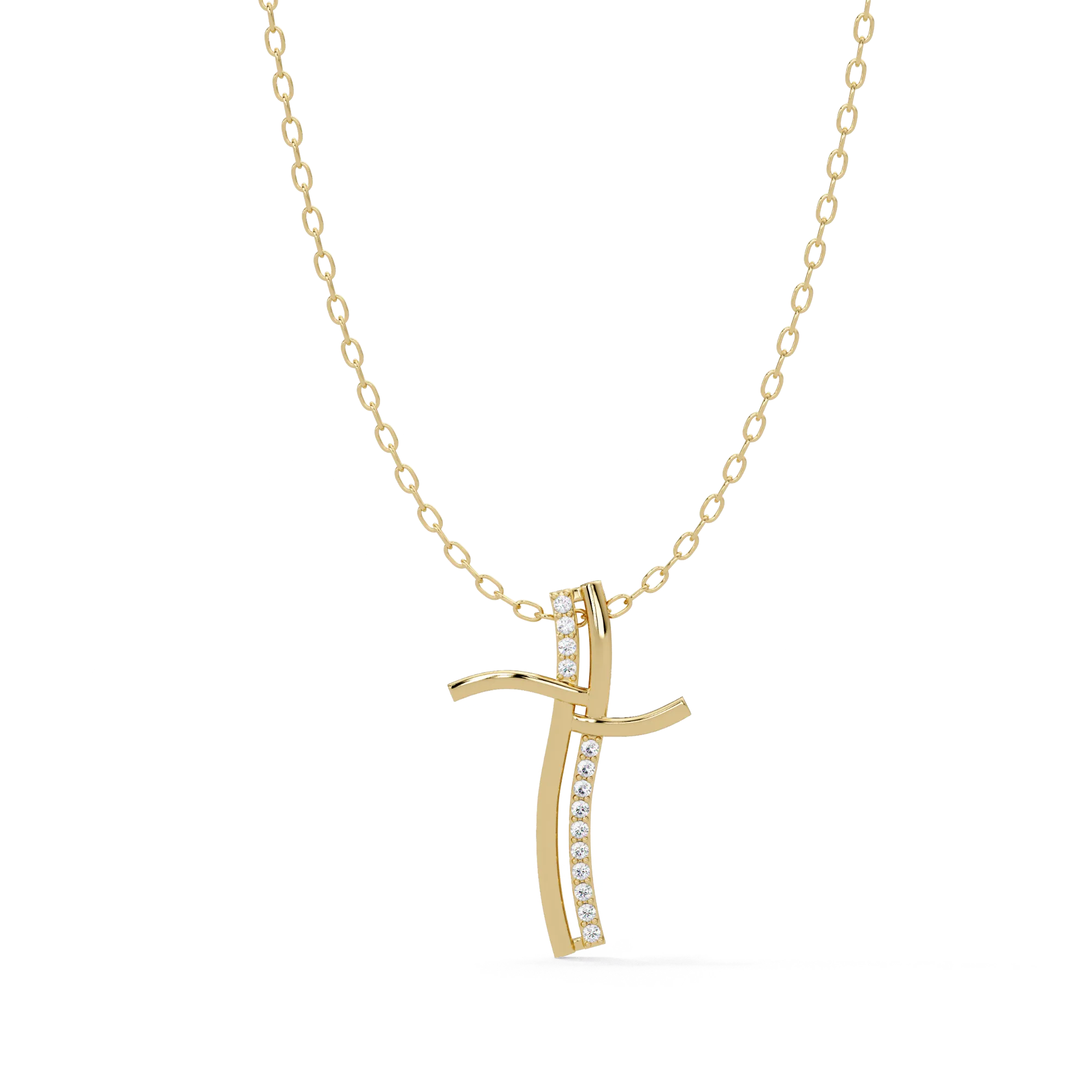 IGI Certified - 0.82 Ct. Lab Grown Diamond (VS/E-F) Divine Grace Diamond Cross Pendant