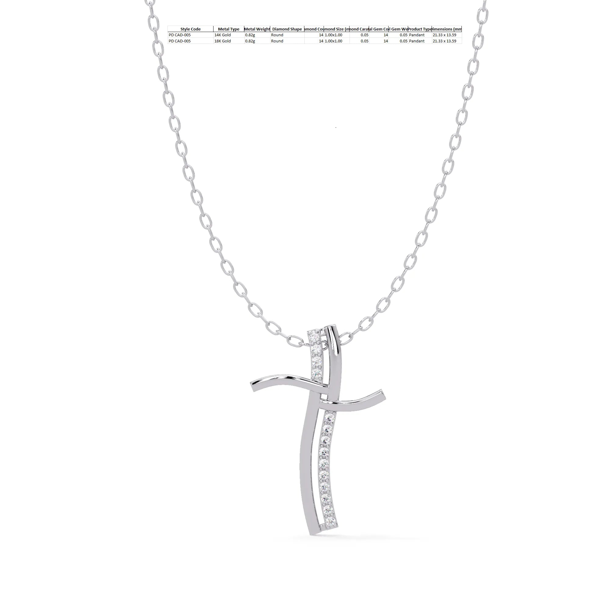 IGI Certified - 0.82 Ct. Lab Grown Diamond (VS/E-F) Divine Grace Diamond Cross Pendant