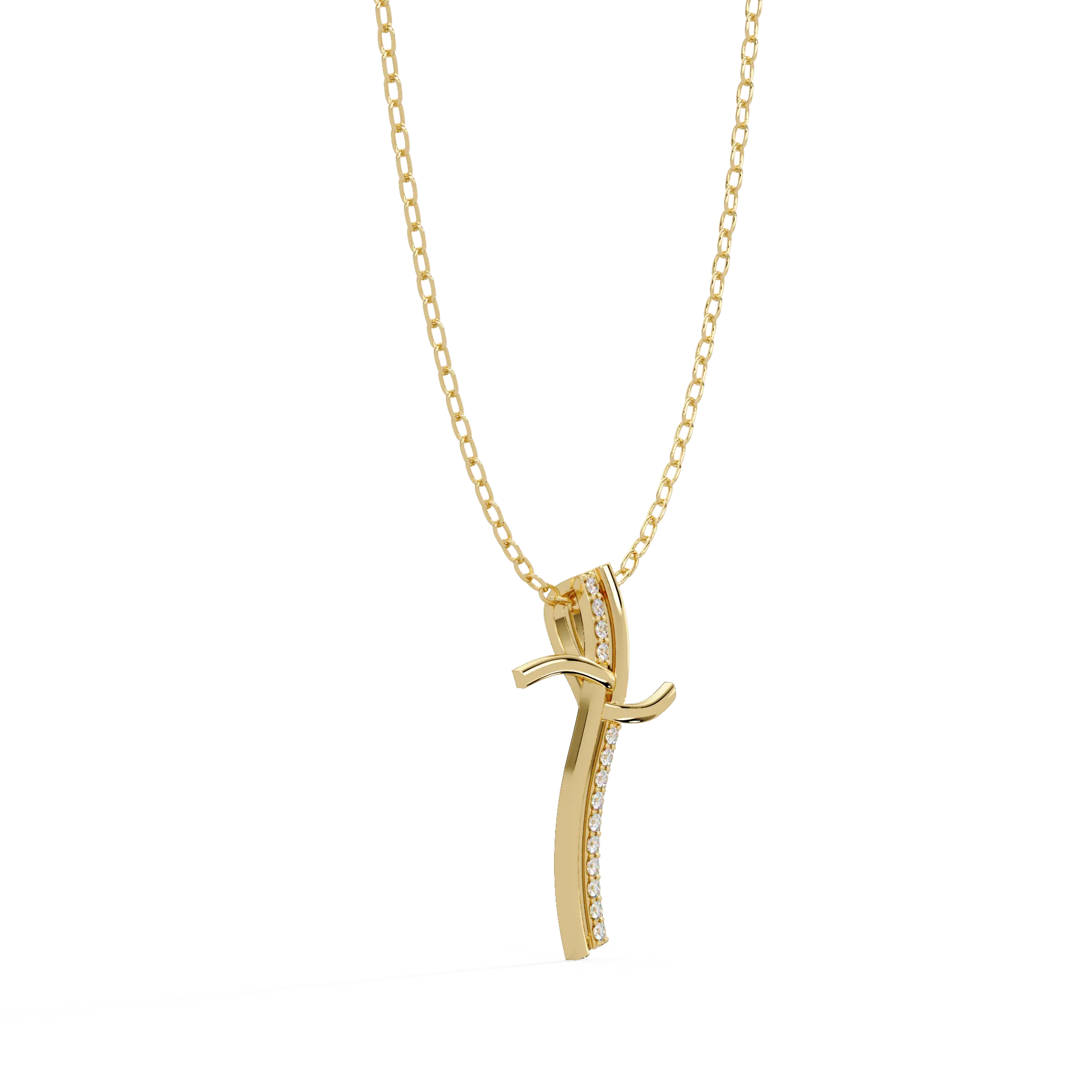 IGI Certified - 0.82 Ct. Lab Grown Diamond (VS/E-F) Divine Grace Diamond Cross Pendant