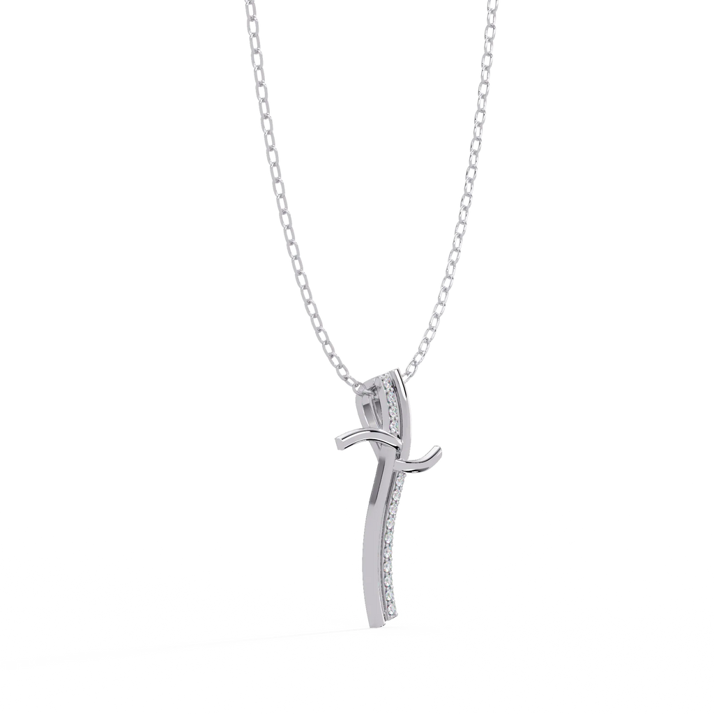 IGI Certified - 0.82 Ct. Lab Grown Diamond (VS/E-F) Divine Grace Diamond Cross Pendant