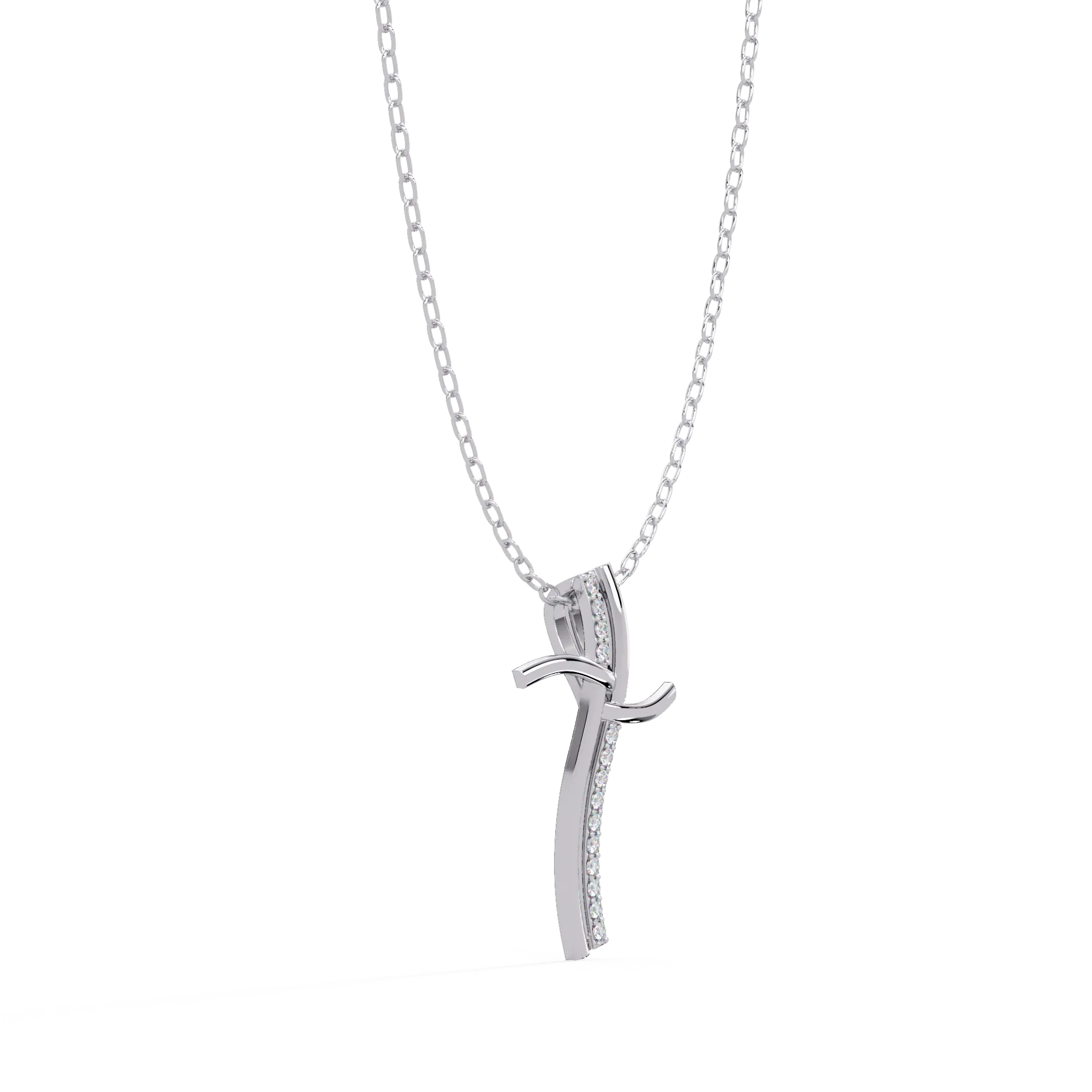 IGI Certified - 0.82 Ct. Lab Grown Diamond (VS/E-F) Divine Grace Diamond Cross Pendant