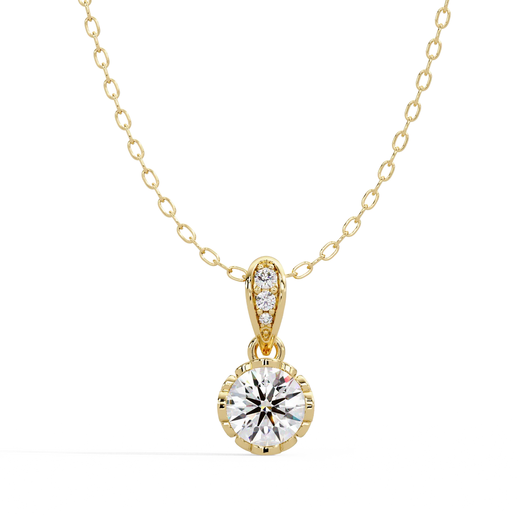 IGI Certified - 0.84 Ct. Lab Grown Diamond (VS/E-F) Timeless Elegance Round Brilliant Diamond Pendant