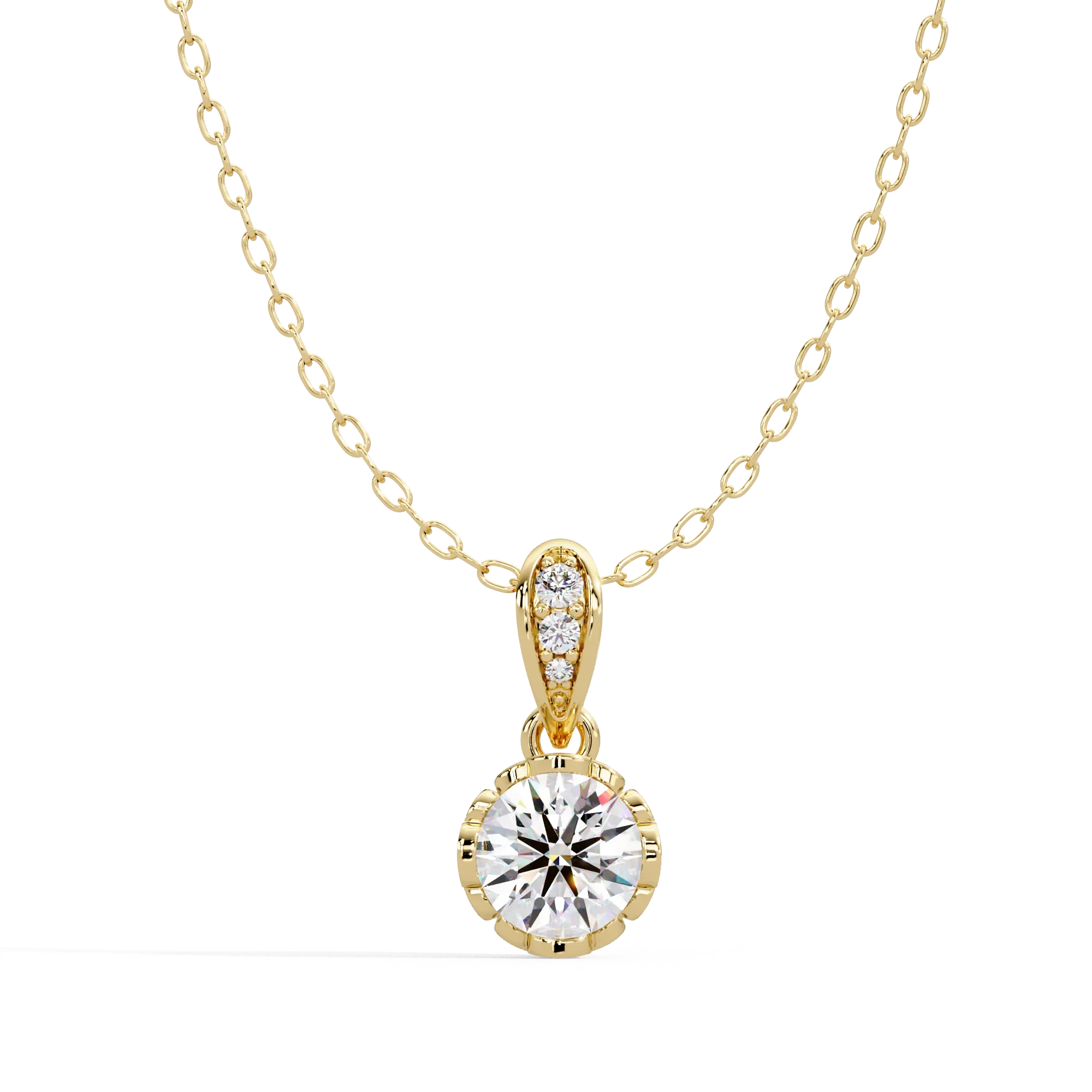 IGI Certified - 0.84 Ct. Lab Grown Diamond (VS/E-F) Timeless Elegance Round Brilliant Diamond Pendant