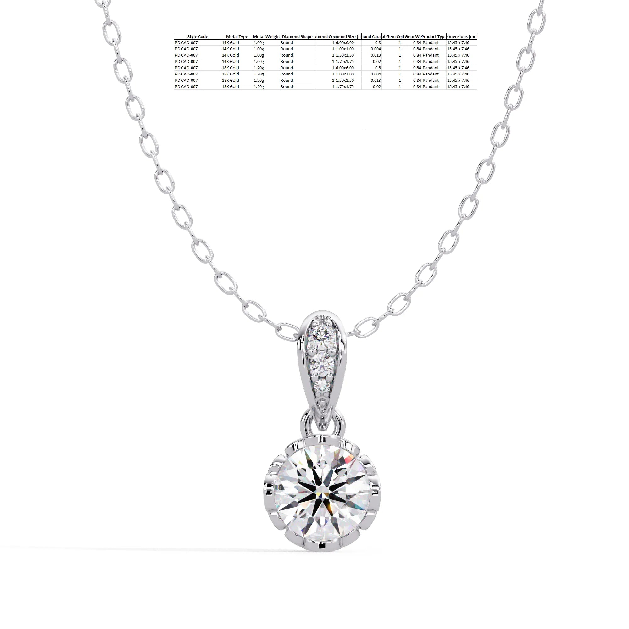 IGI Certified - 0.84 Ct. Lab Grown Diamond (VS/E-F) Timeless Elegance Round Brilliant Diamond Pendant