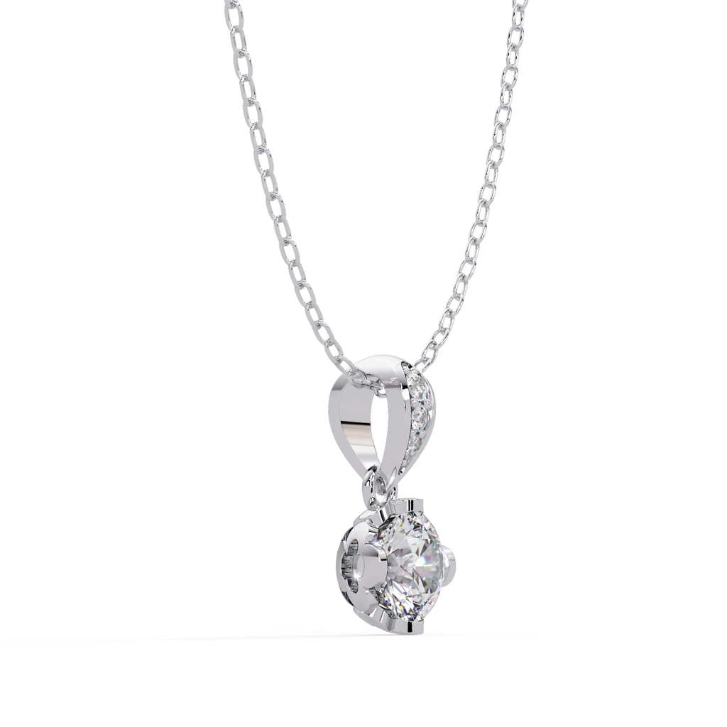 IGI Certified - 0.84 Ct. Lab Grown Diamond (VS/E-F) Timeless Elegance Round Brilliant Diamond Pendant