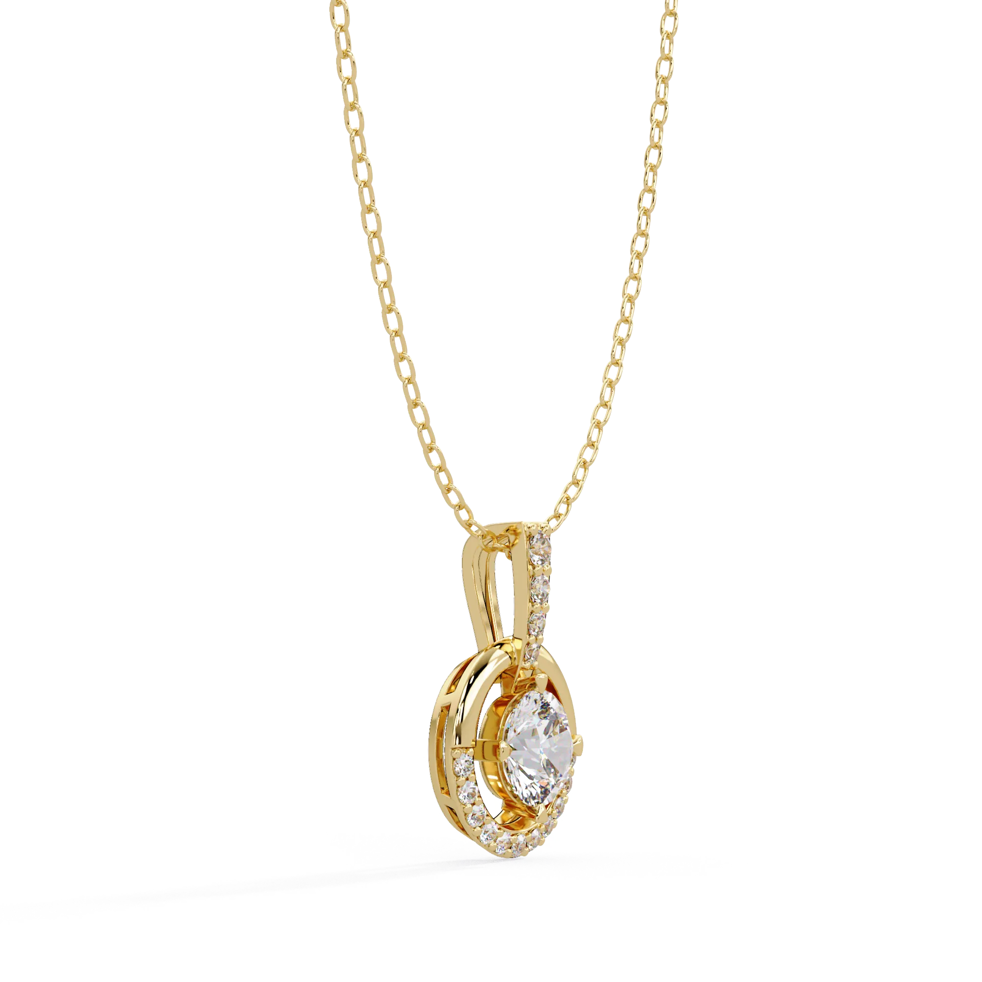 IGI Certified - 0.95 Ct. Lab Grown Diamond (VS/E-F) Graceful Curves Pear Diamond Drop Pendant