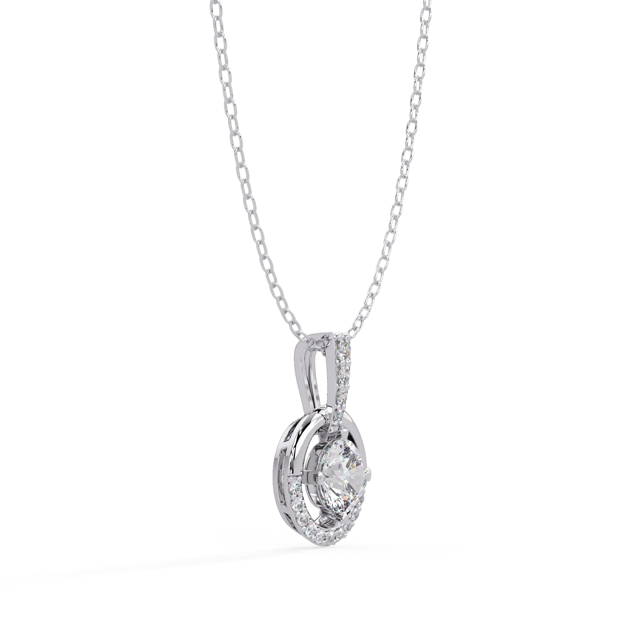 IGI Certified - 0.95 Ct. Lab Grown Diamond (VS/E-F) Graceful Curves Pear Diamond Drop Pendant