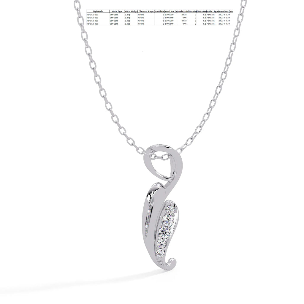 IGI Certified - 0.10 Ct. Lab Grown Diamond (VS/E-F) Luxe Teardrop Pear Cut Diamond Pendant