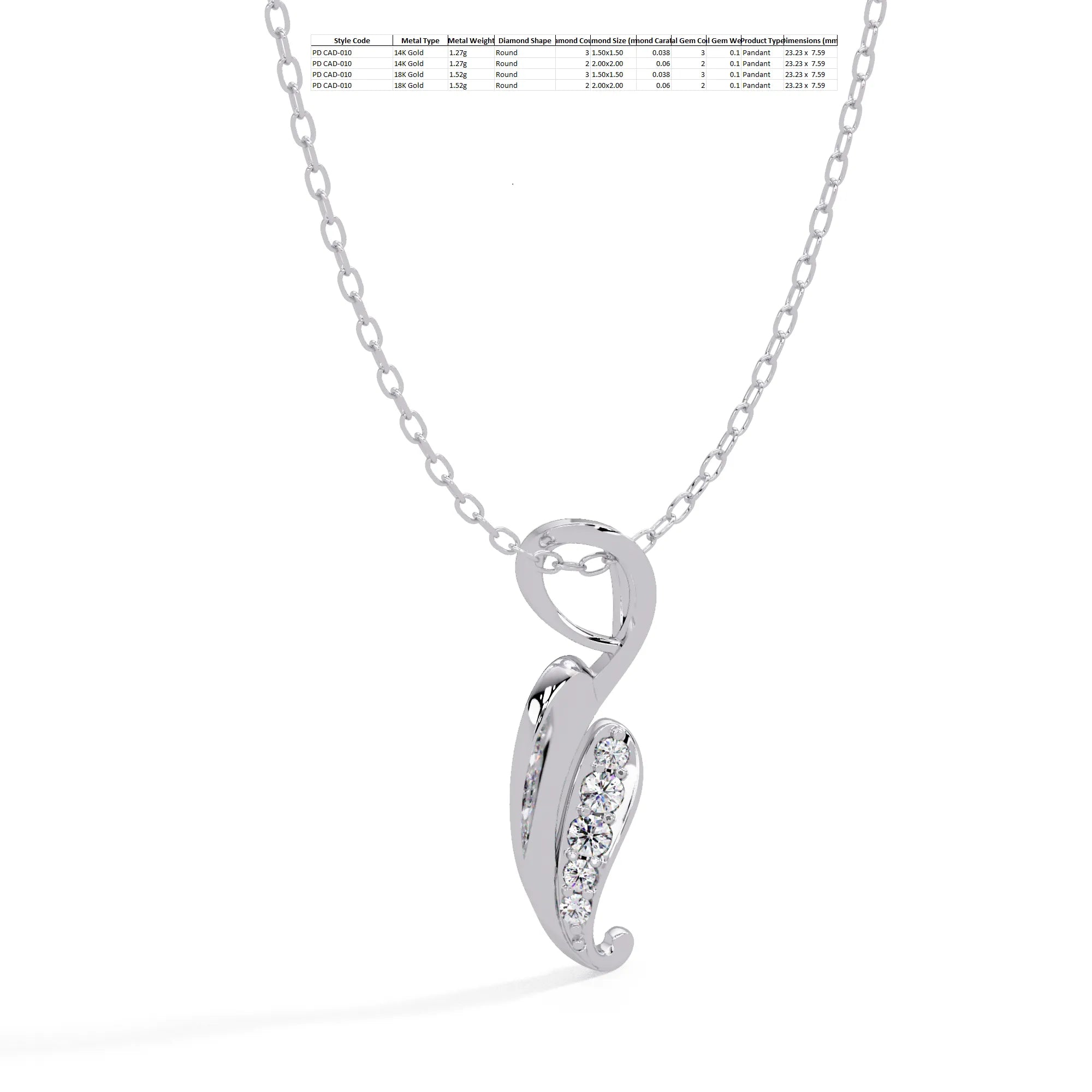 IGI Certified - 0.10 Ct. Lab Grown Diamond (VS/E-F) Luxe Teardrop Pear Cut Diamond Pendant