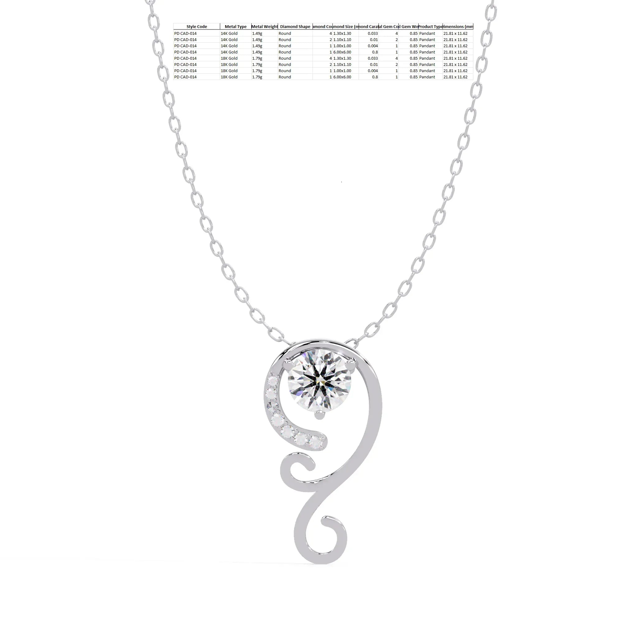 IGI Certified - 0.85 Ct. Lab Grown Diamond (VS/E-F) Brilliant Journey Diamond Pendant