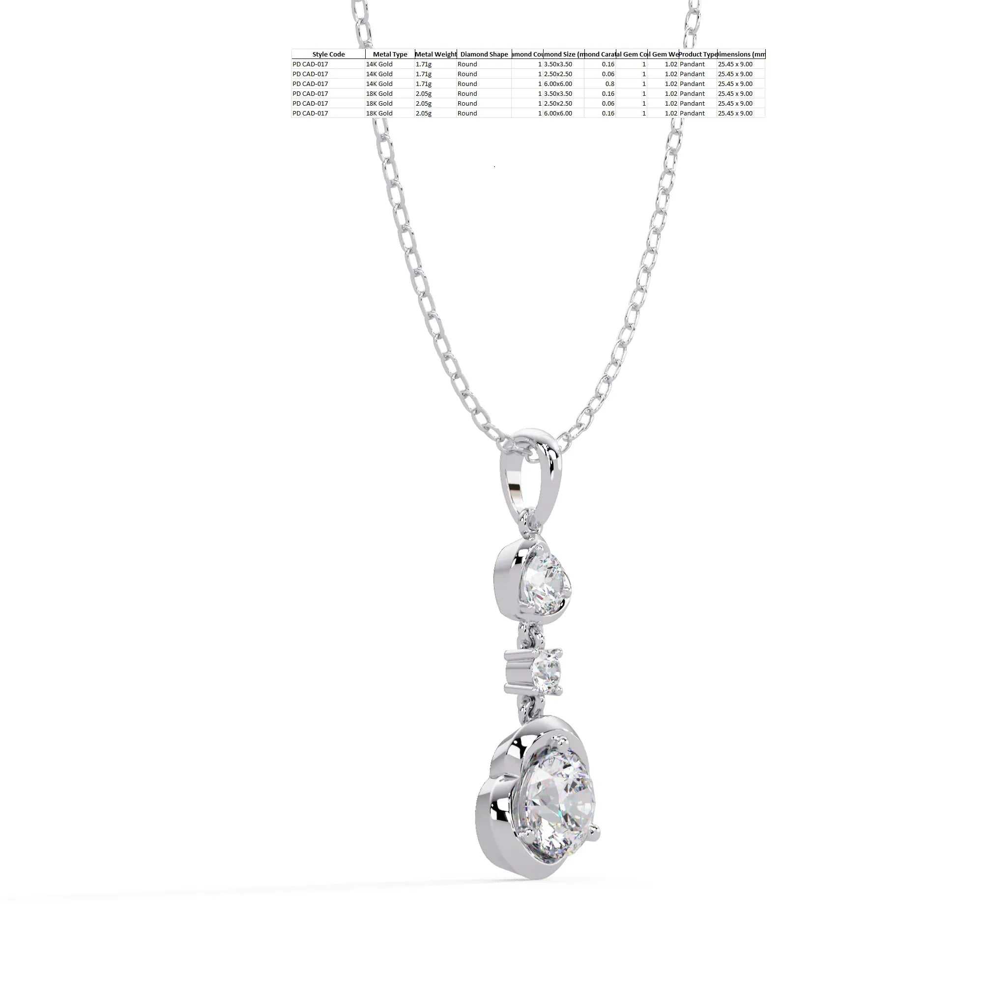 IGI Certified - 1.02 Ct. Lab Grown Diamond (VS/E-F) Classic Solitaire Round Diamond Pendant