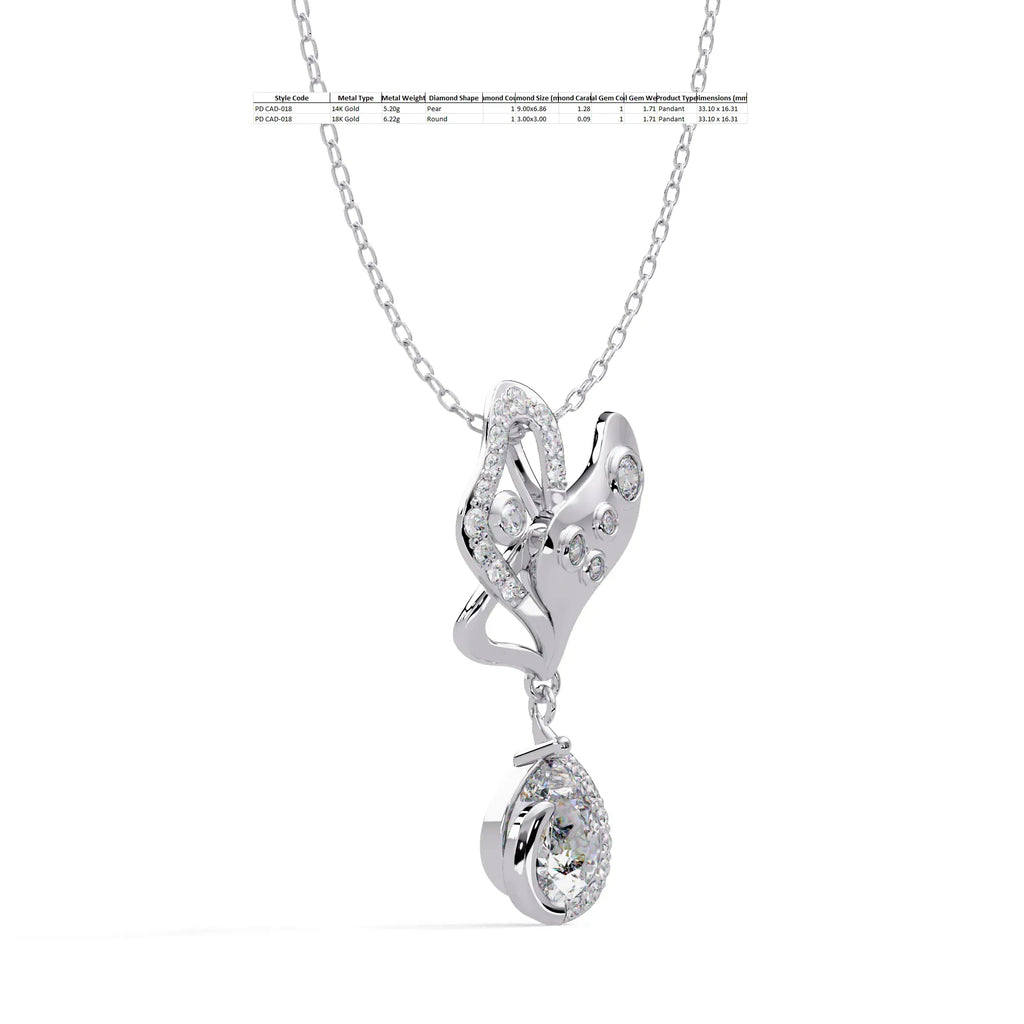 IGI Certified - 1.72 Ct. Lab Grown Diamond (VS/E-F) Glamorous Halo Oval Diamond Pendant
