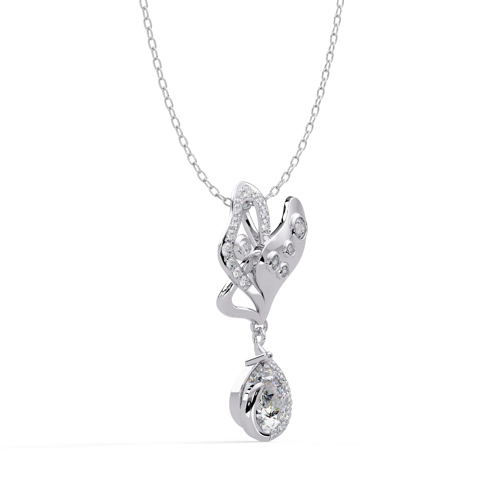 IGI Certified - 1.72 Ct. Lab Grown Diamond (VS/E-F) Glamorous Halo Oval Diamond Pendant