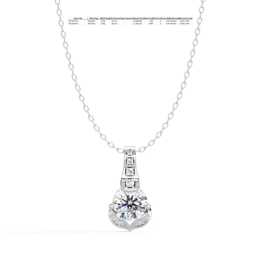 IGI Certified - 1.97 Ct. Lab Grown Diamond (VS/E-F) Victorian Romance Heart Diamond Pendant