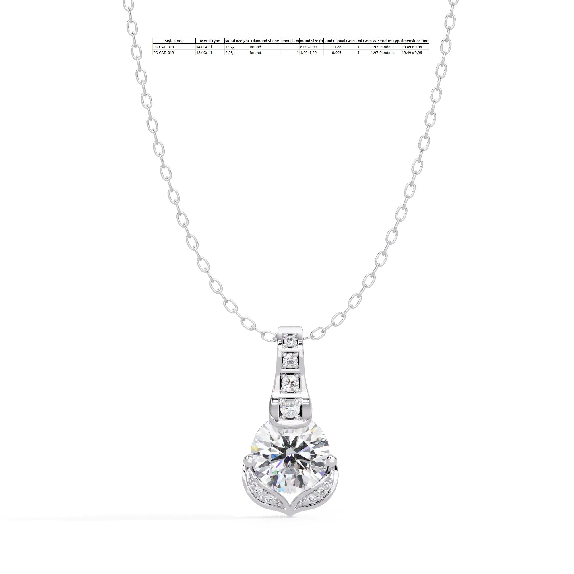 IGI Certified - 1.97 Ct. Lab Grown Diamond (VS/E-F) Victorian Romance Heart Diamond Pendant