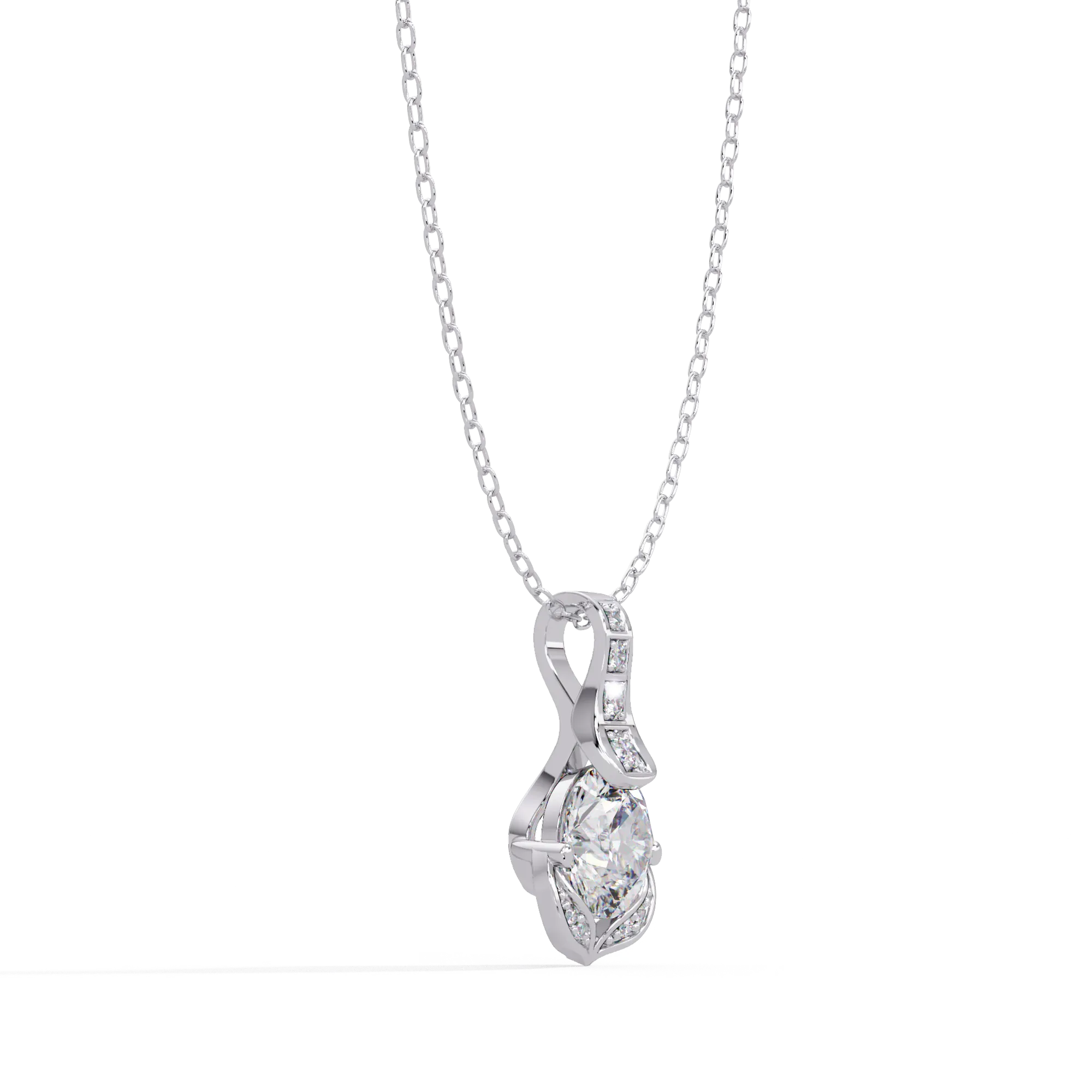 IGI Certified - 1.97 Ct. Lab Grown Diamond (VS/E-F) Victorian Romance Heart Diamond Pendant