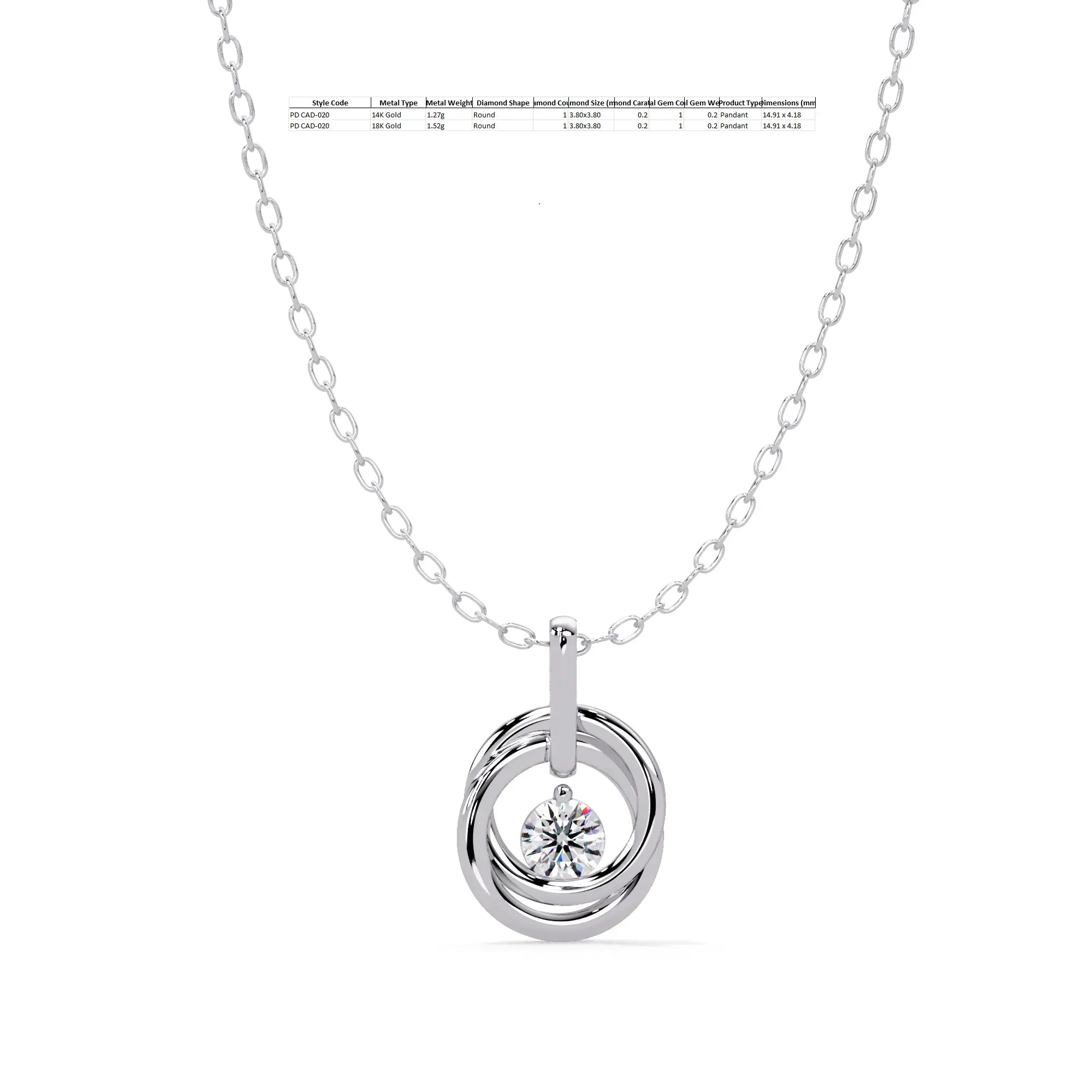 IGI Certified - 0.20 Ct. Lab Grown Diamond (VS/E-F) Sophisticated Emerald Cut Diamond Pendant