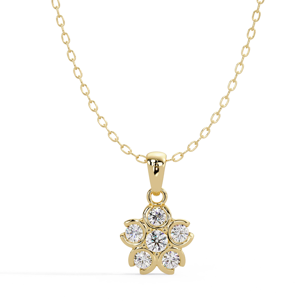 IGI Certified - 0.39 Ct. Lab Grown Diamond (VS/E-F) The "Forever Flora" Gold Necklace