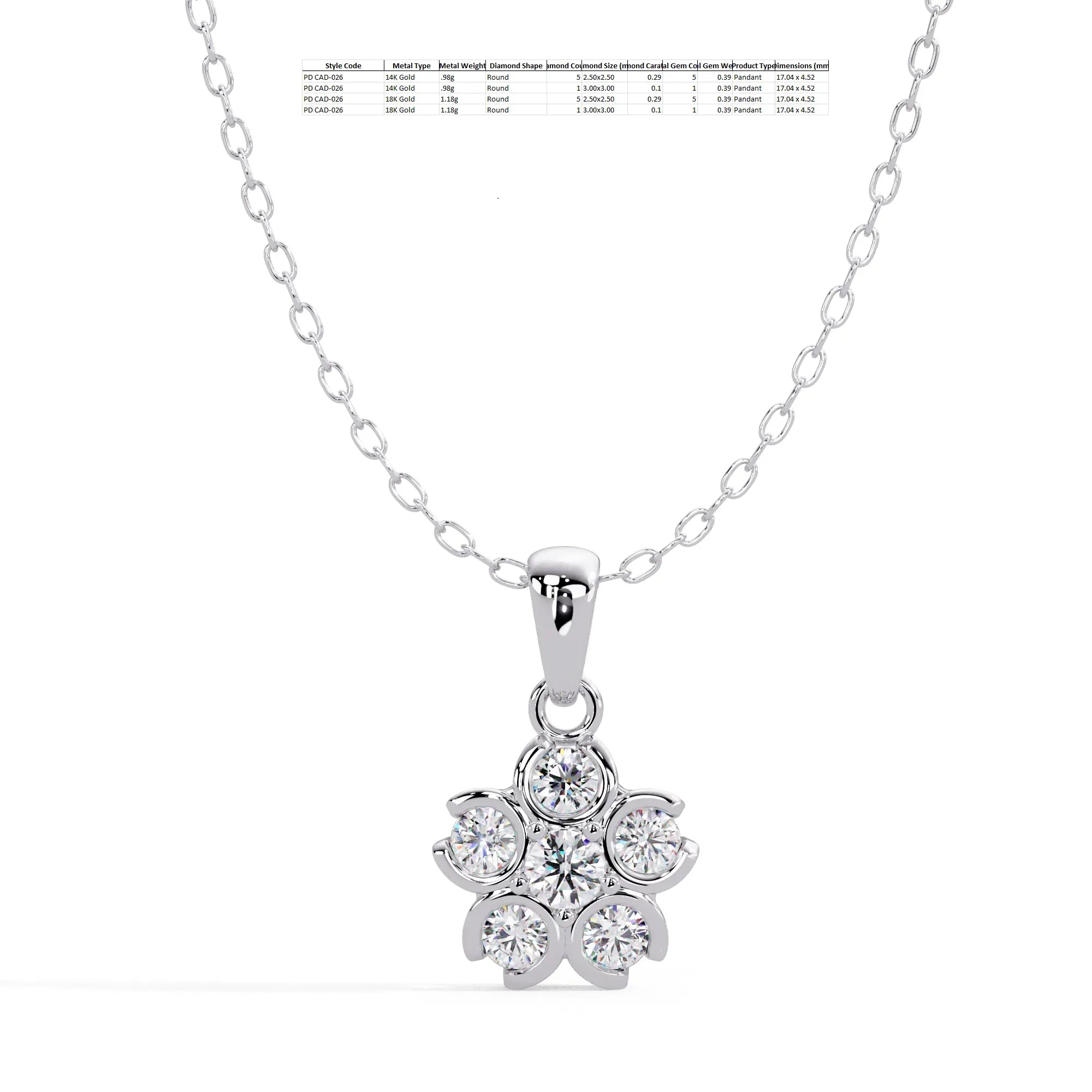 IGI Certified - 0.39 Ct. Lab Grown Diamond (VS/E-F) The "Forever Flora" Gold Necklace
