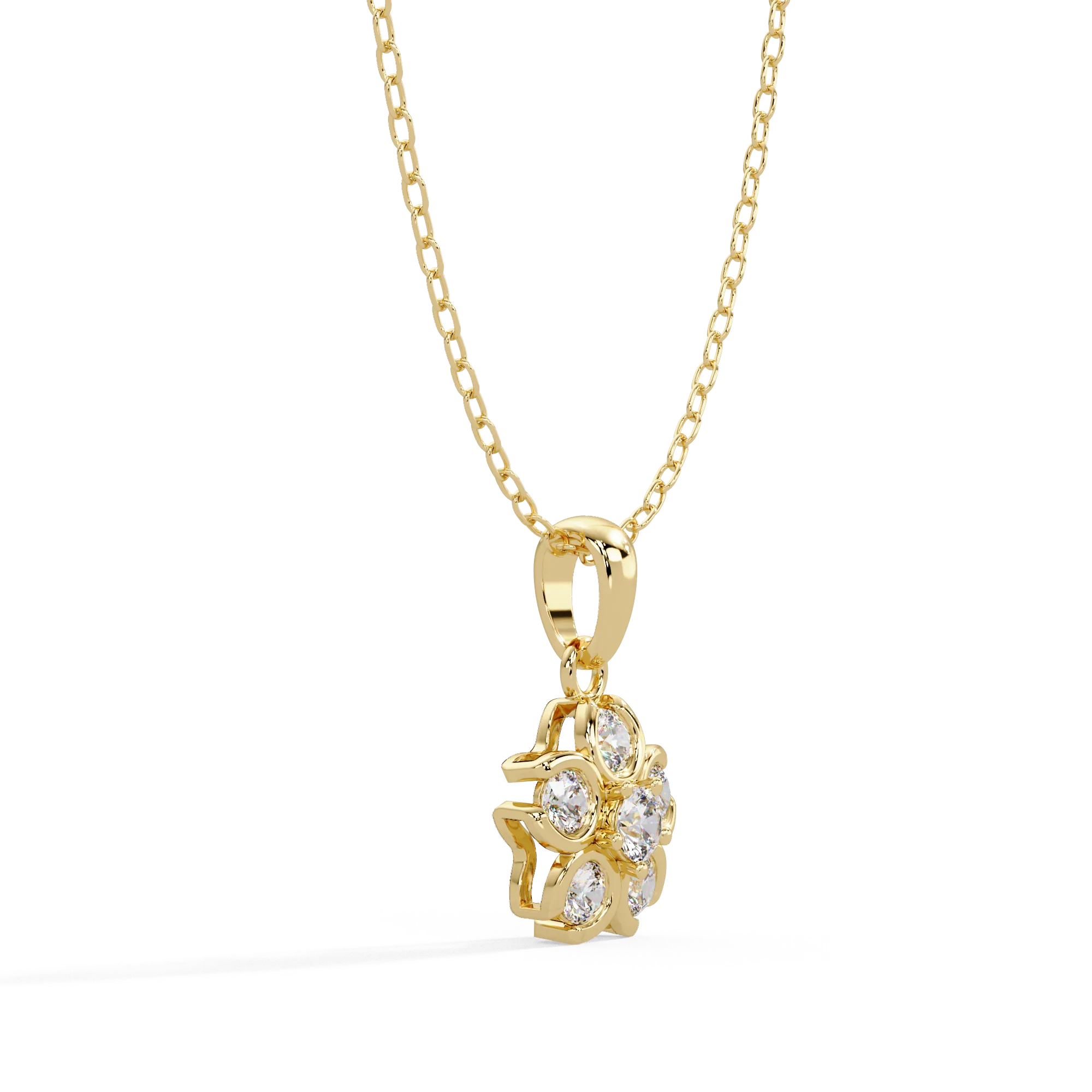 IGI Certified - 0.39 Ct. Lab Grown Diamond (VS/E-F) The "Forever Flora" Gold Necklace