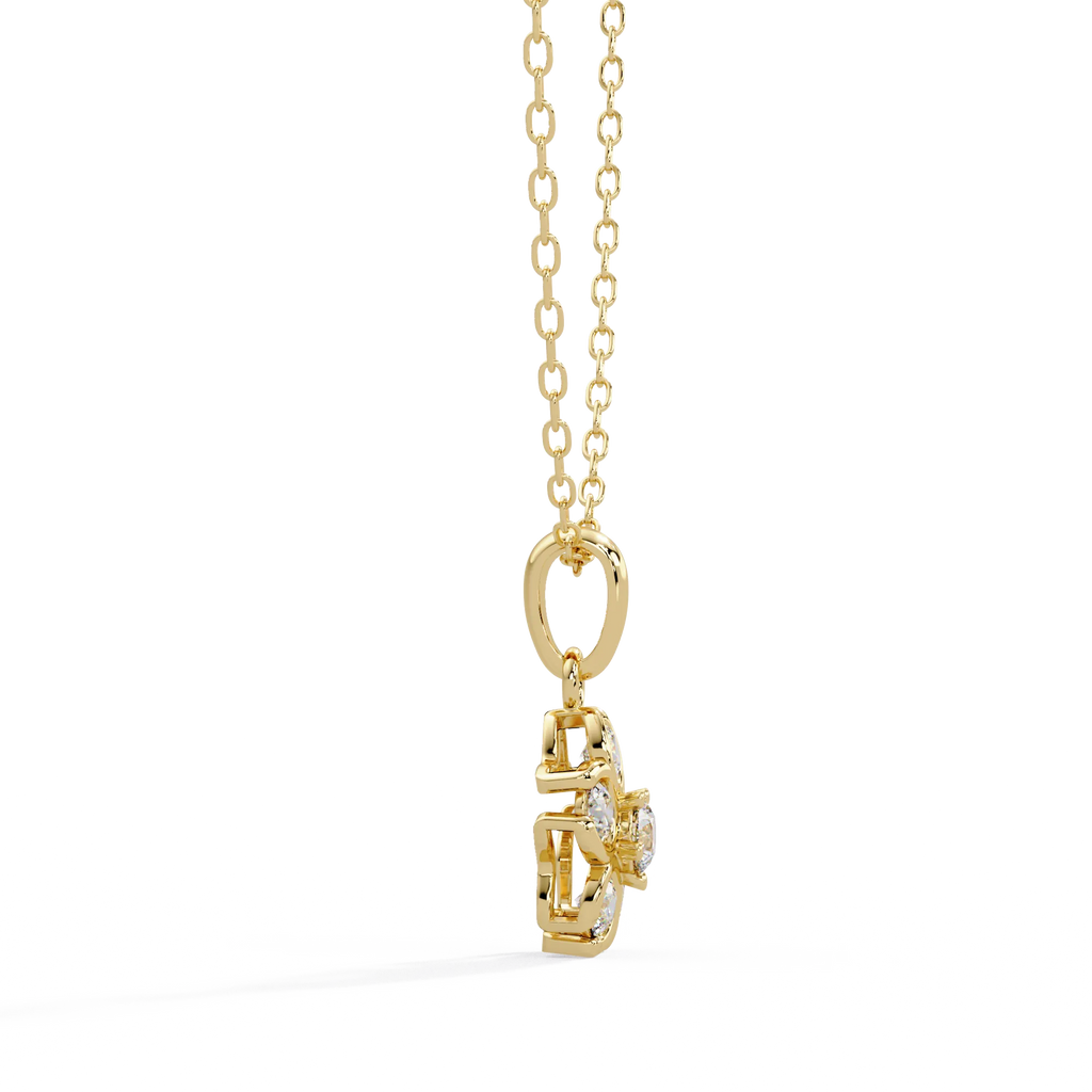 IGI Certified - 0.39 Ct. Lab Grown Diamond (VS/E-F) The "Forever Flora" Gold Necklace