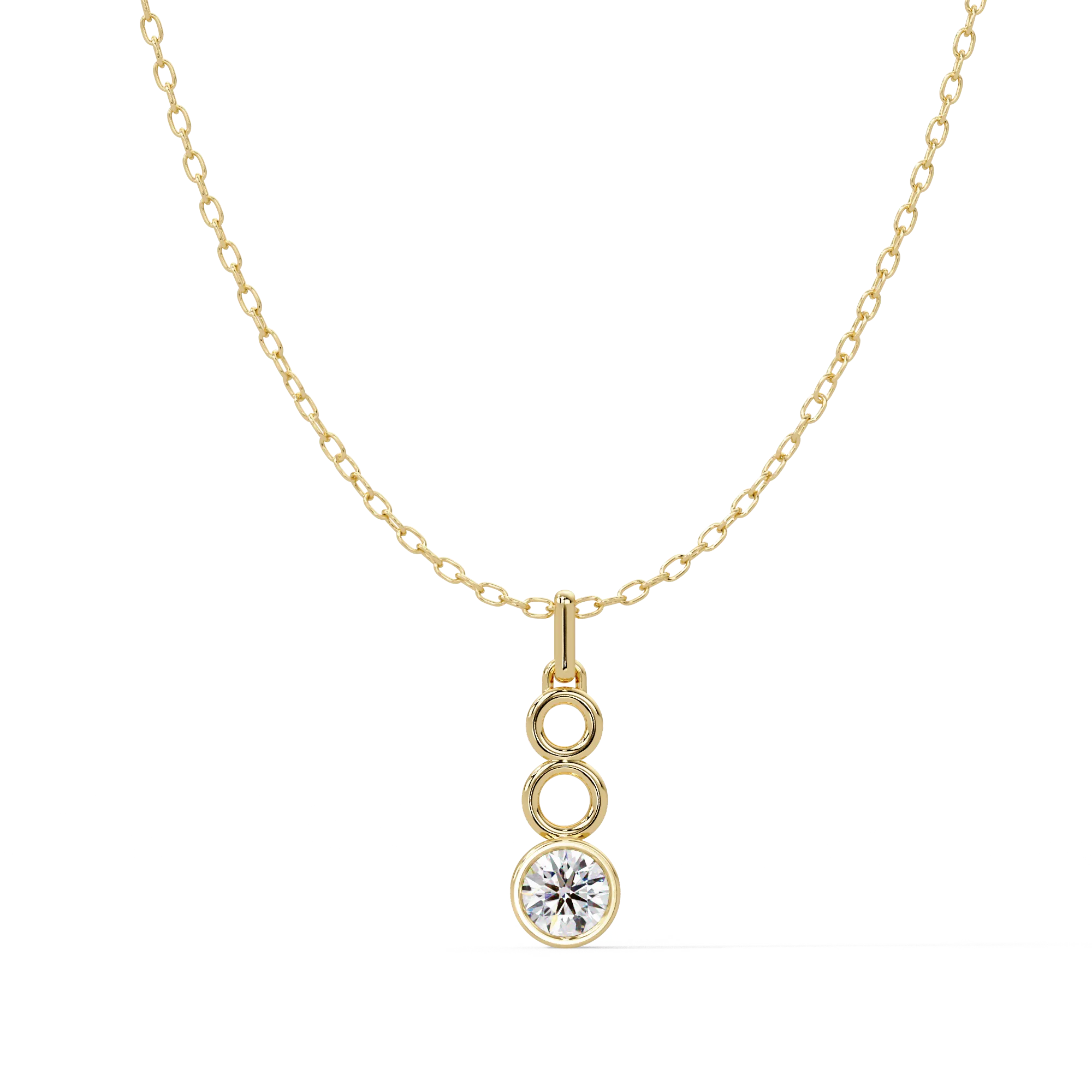 IGI Certified - 0.78 Ct. Lab Grown Diamond (VS/E-F) The Geometric Trio Pendant