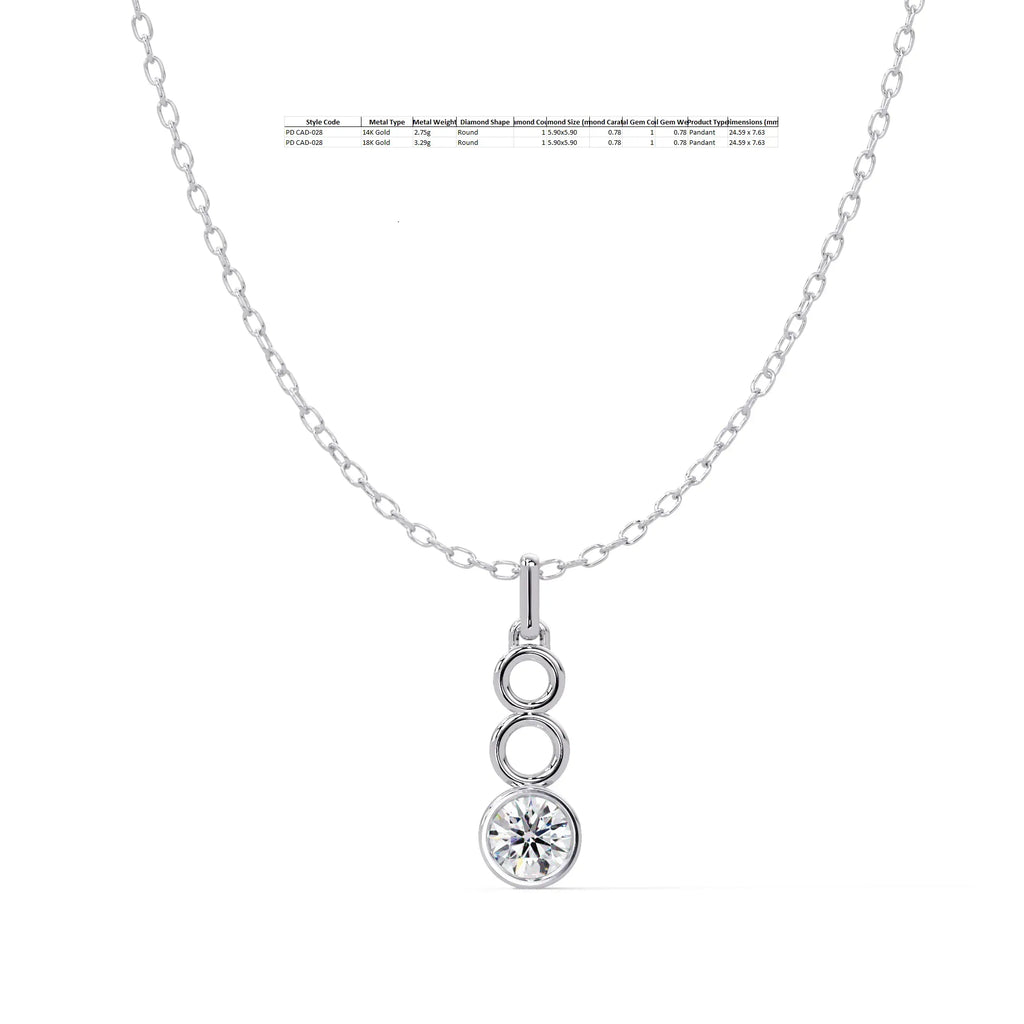 IGI Certified - 0.78 Ct. Lab Grown Diamond (VS/E-F) The Geometric Trio Pendant