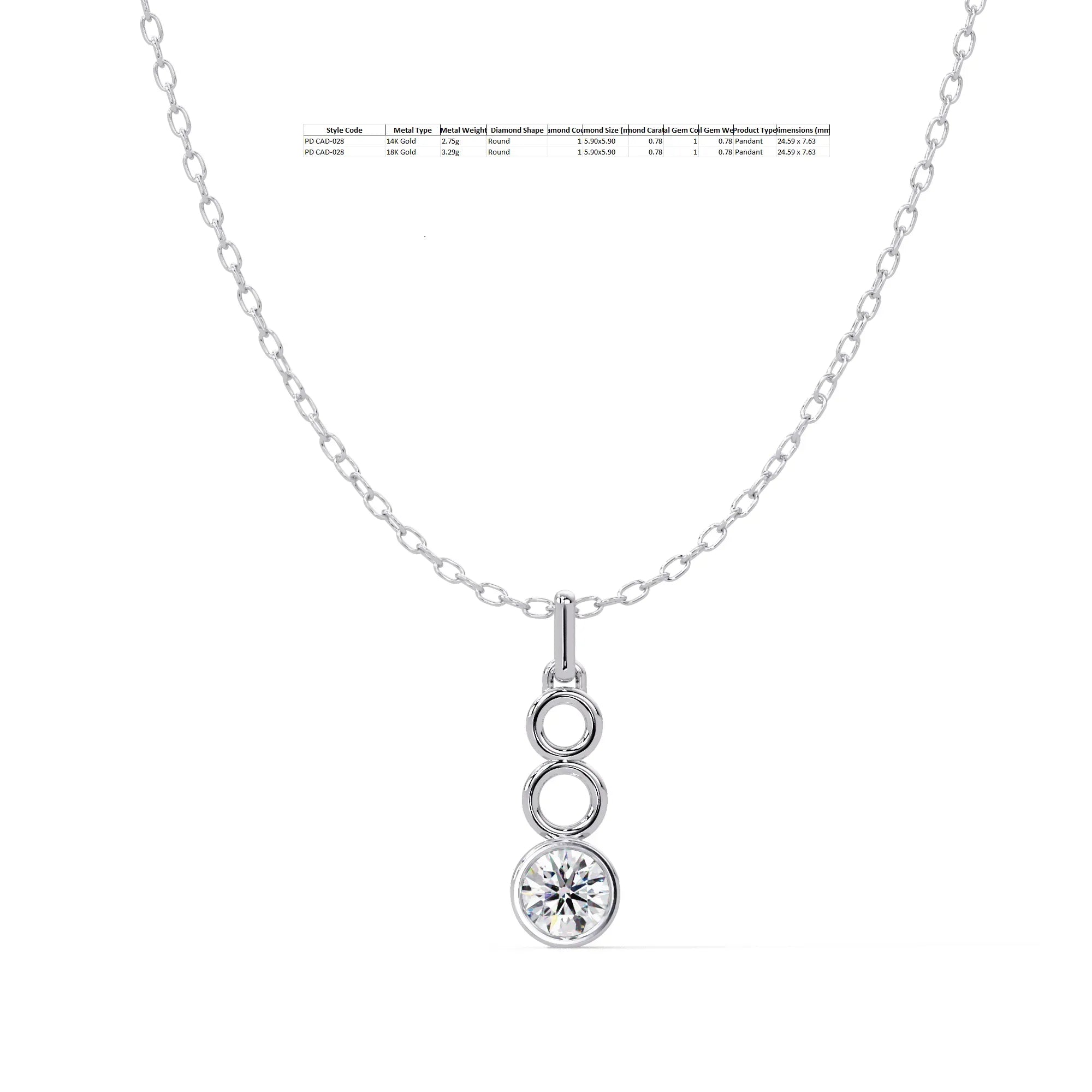 IGI Certified - 0.78 Ct. Lab Grown Diamond (VS/E-F) The Geometric Trio Pendant