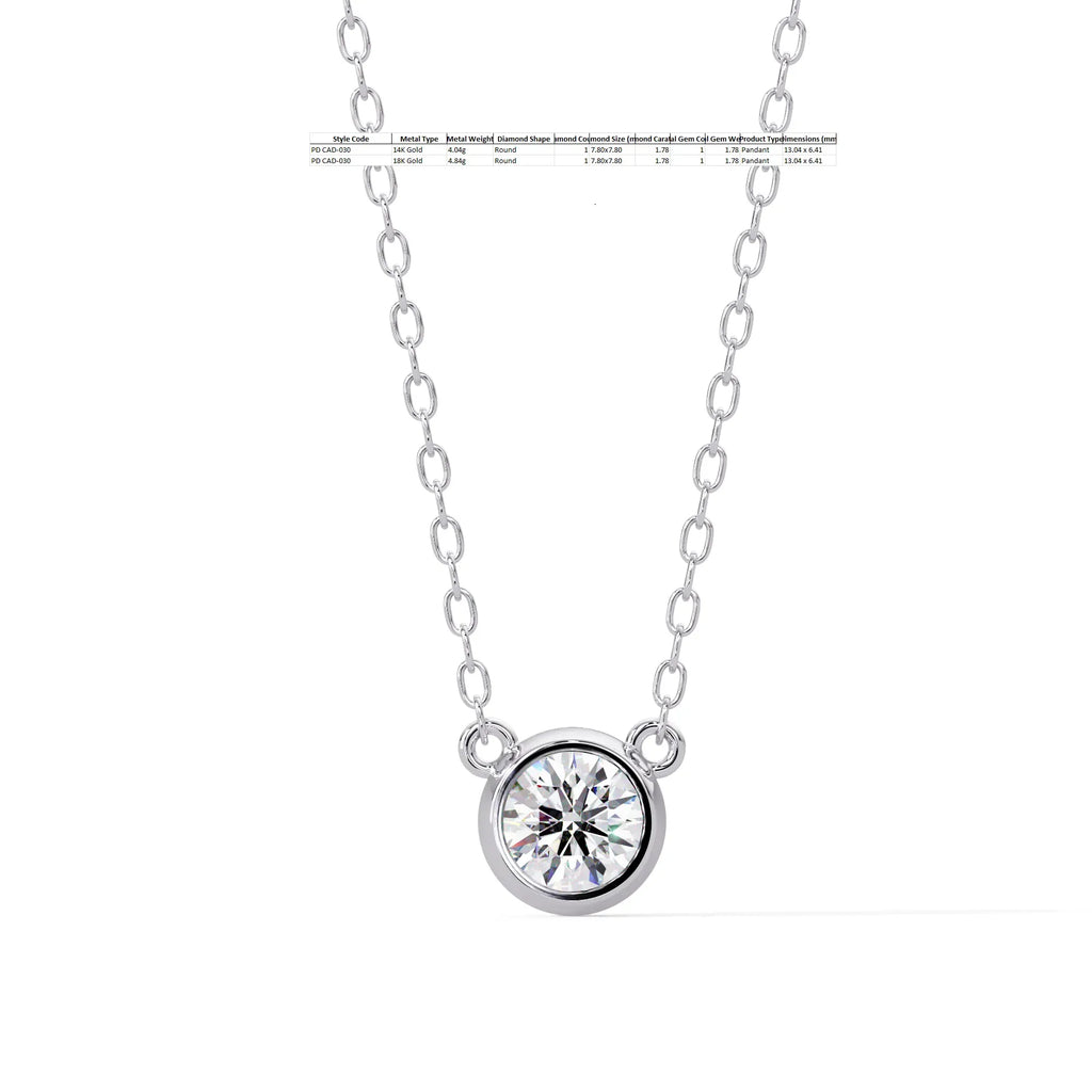 IGI Certified - 1.78 Ct. Lab Grown Diamond (VS/E-F) The Sleek Aura Necklace