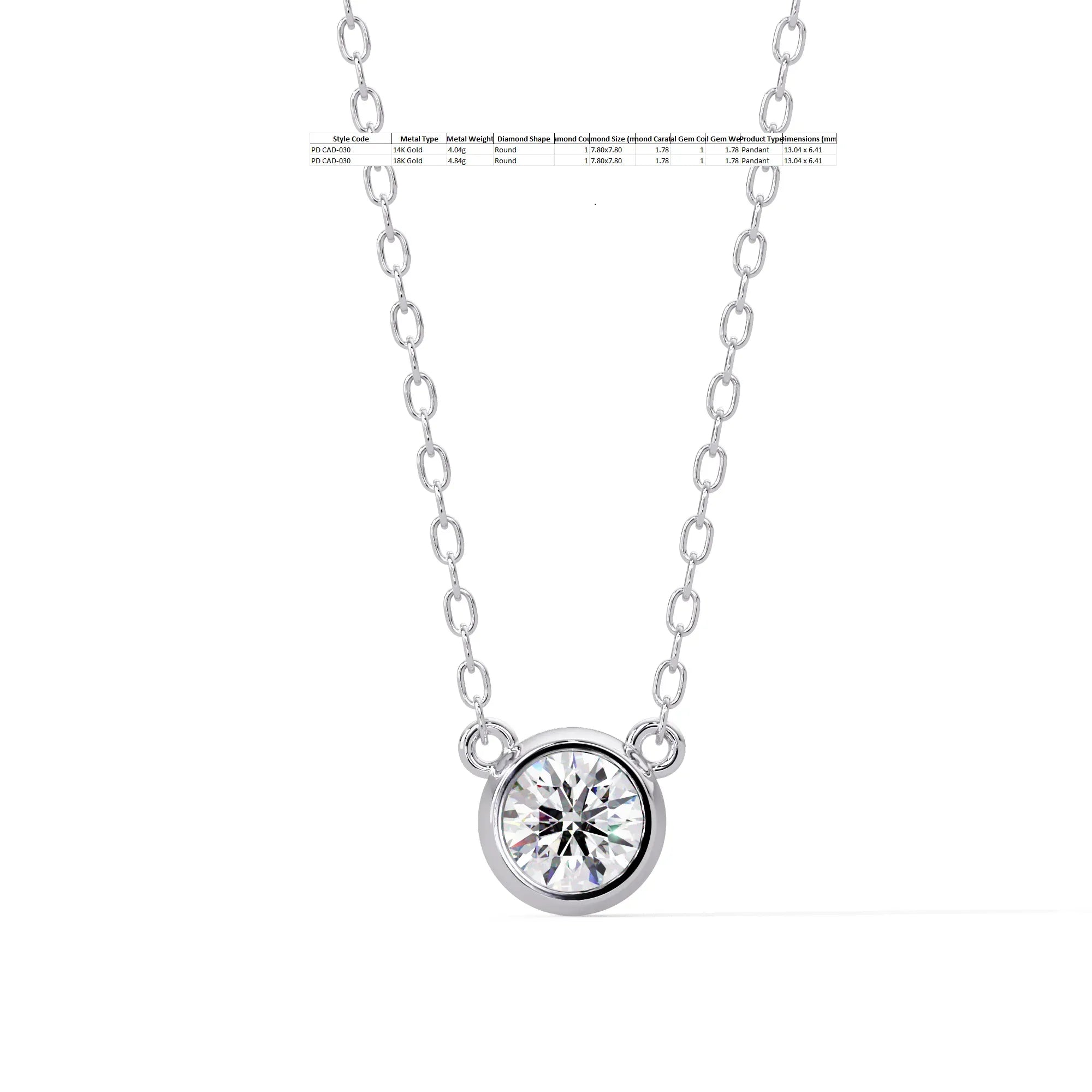 IGI Certified - 1.78 Ct. Lab Grown Diamond (VS/E-F) The Sleek Aura Necklace