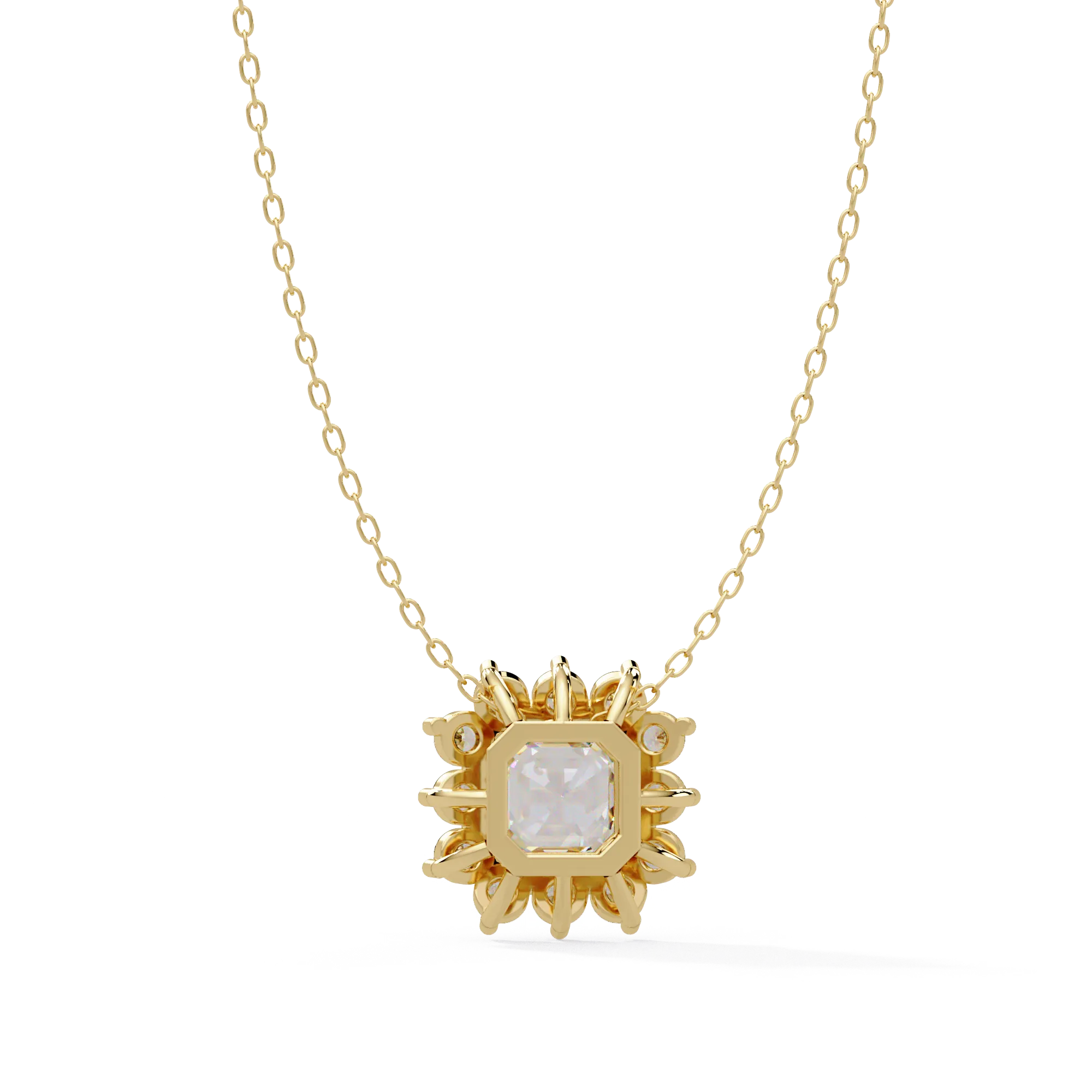 IGI Certified - 3.51 Ct. Lab Grown Diamond (VS/E-F) The Grand Square Halo Pendant